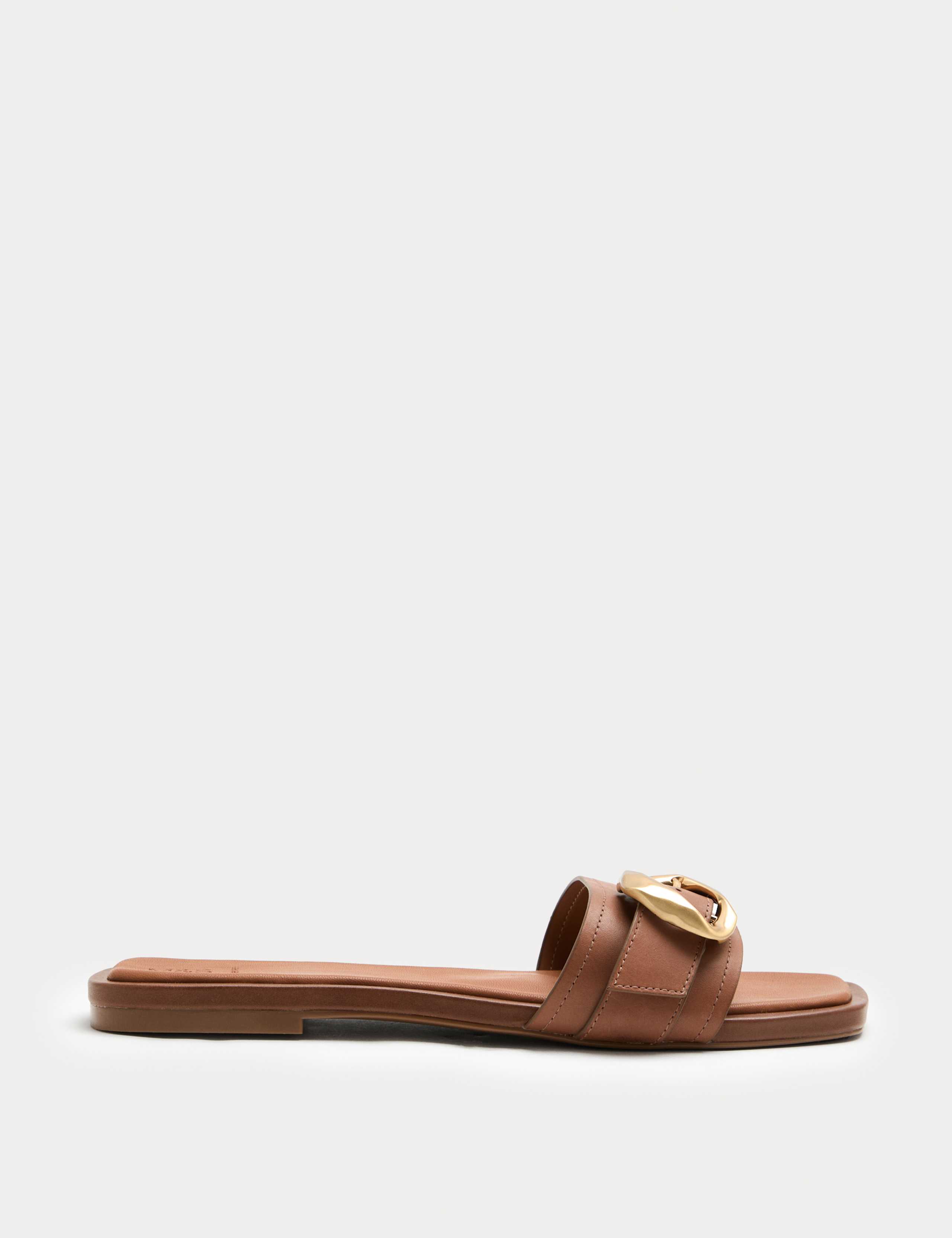 Leather Trim Flat Mule Sandals 2 of 3