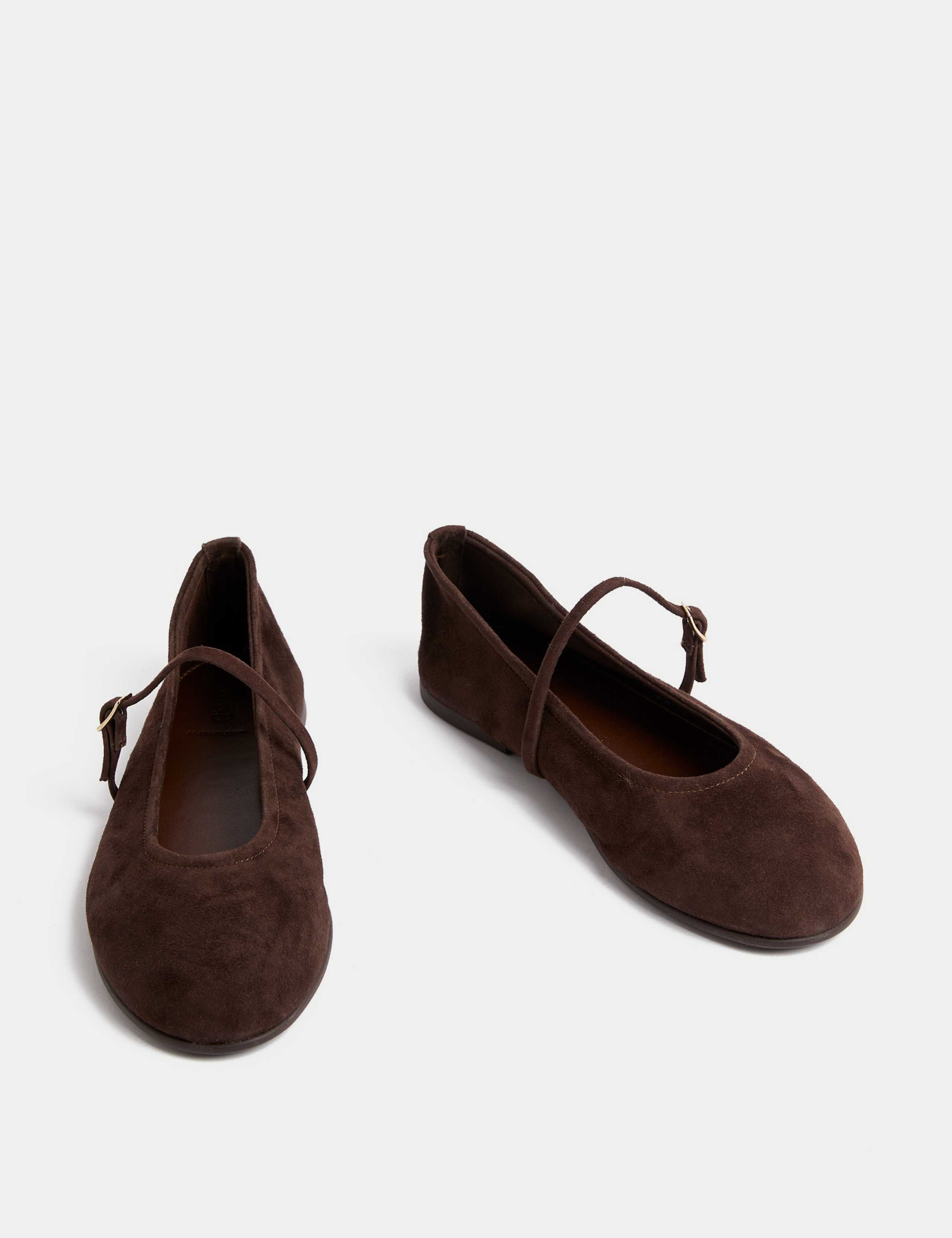 Suede Flat Mary Jane Ballet Pumps 2 of 3