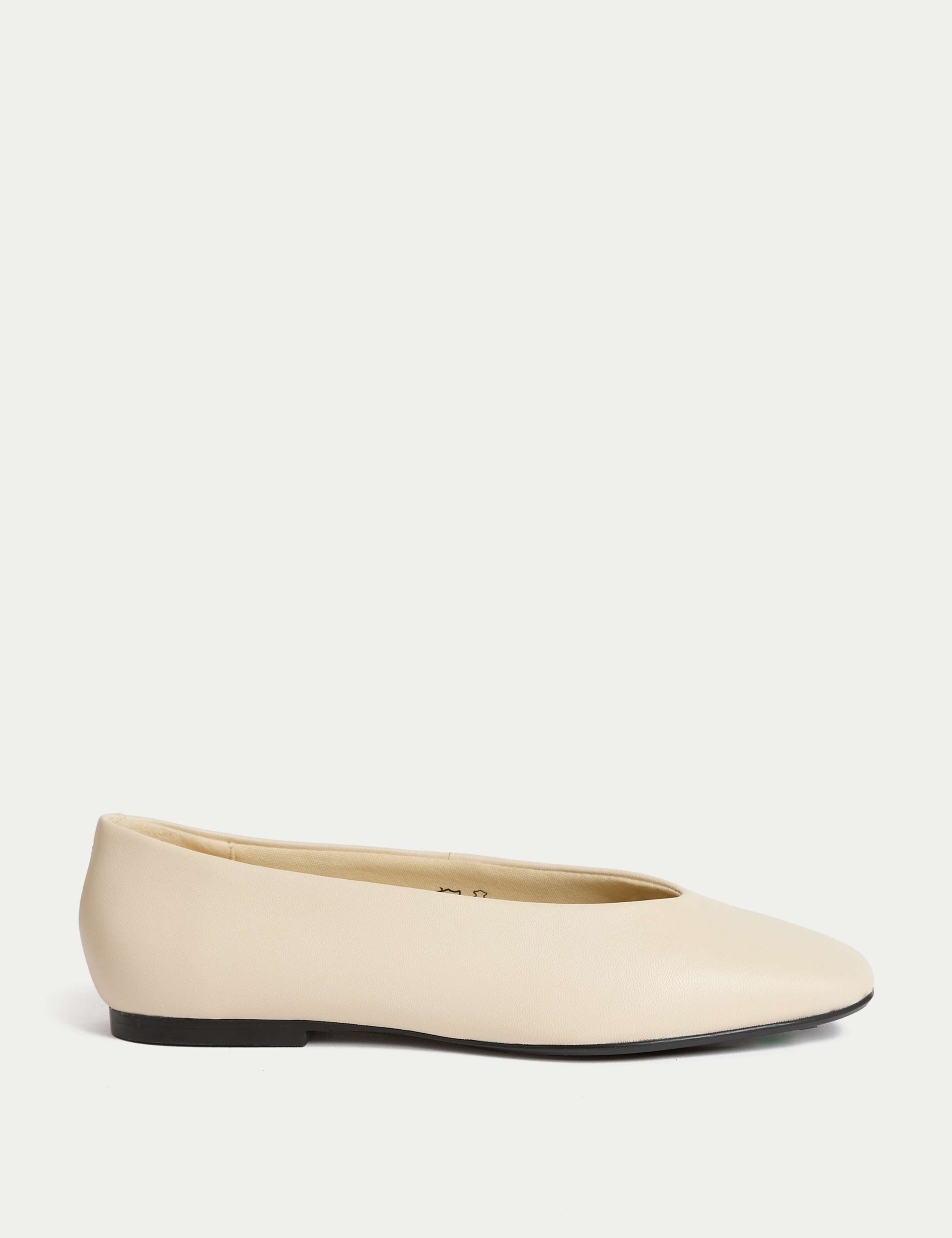 Leather Slip On Flat Ballet Pumps 1 of 3
