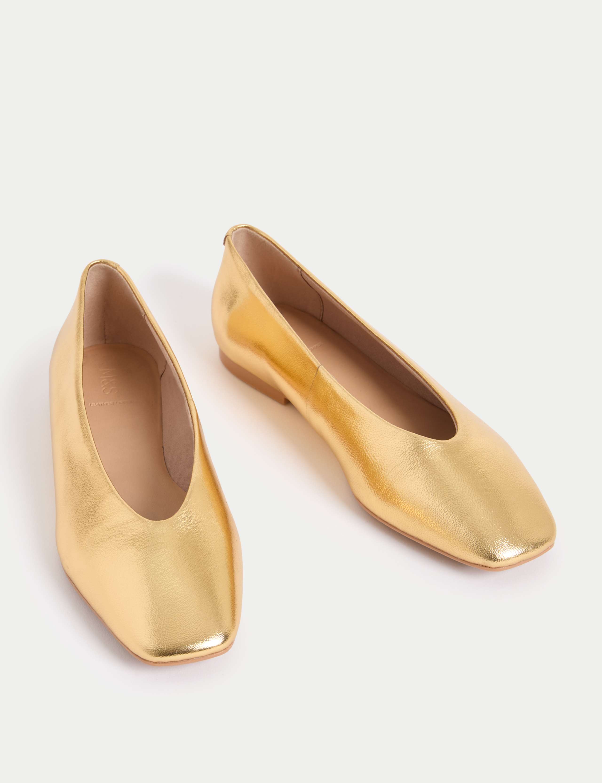 Leather Slip On Flat Ballet Pumps 2 of 3