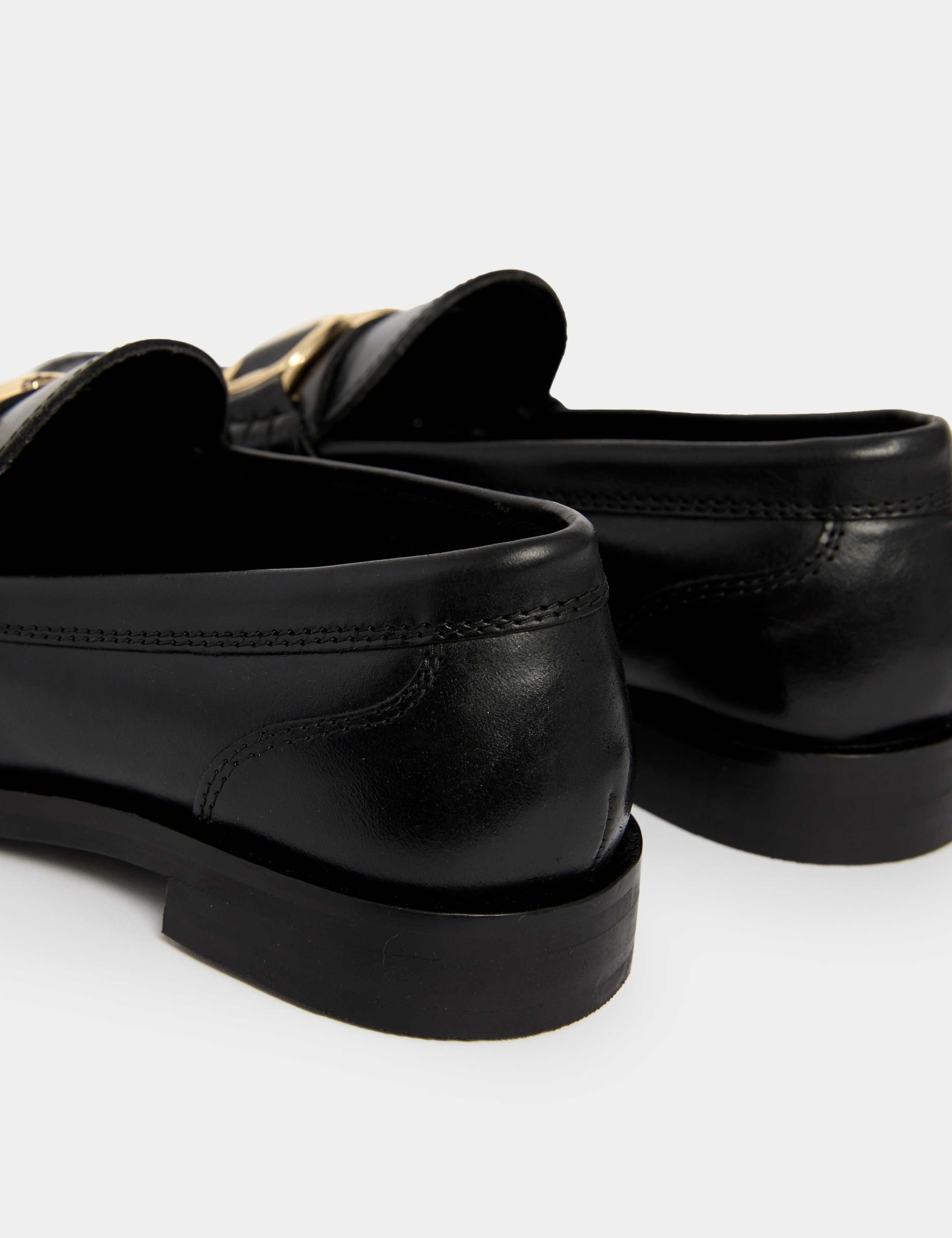 Leather Block Heel Loafers 3 of 3