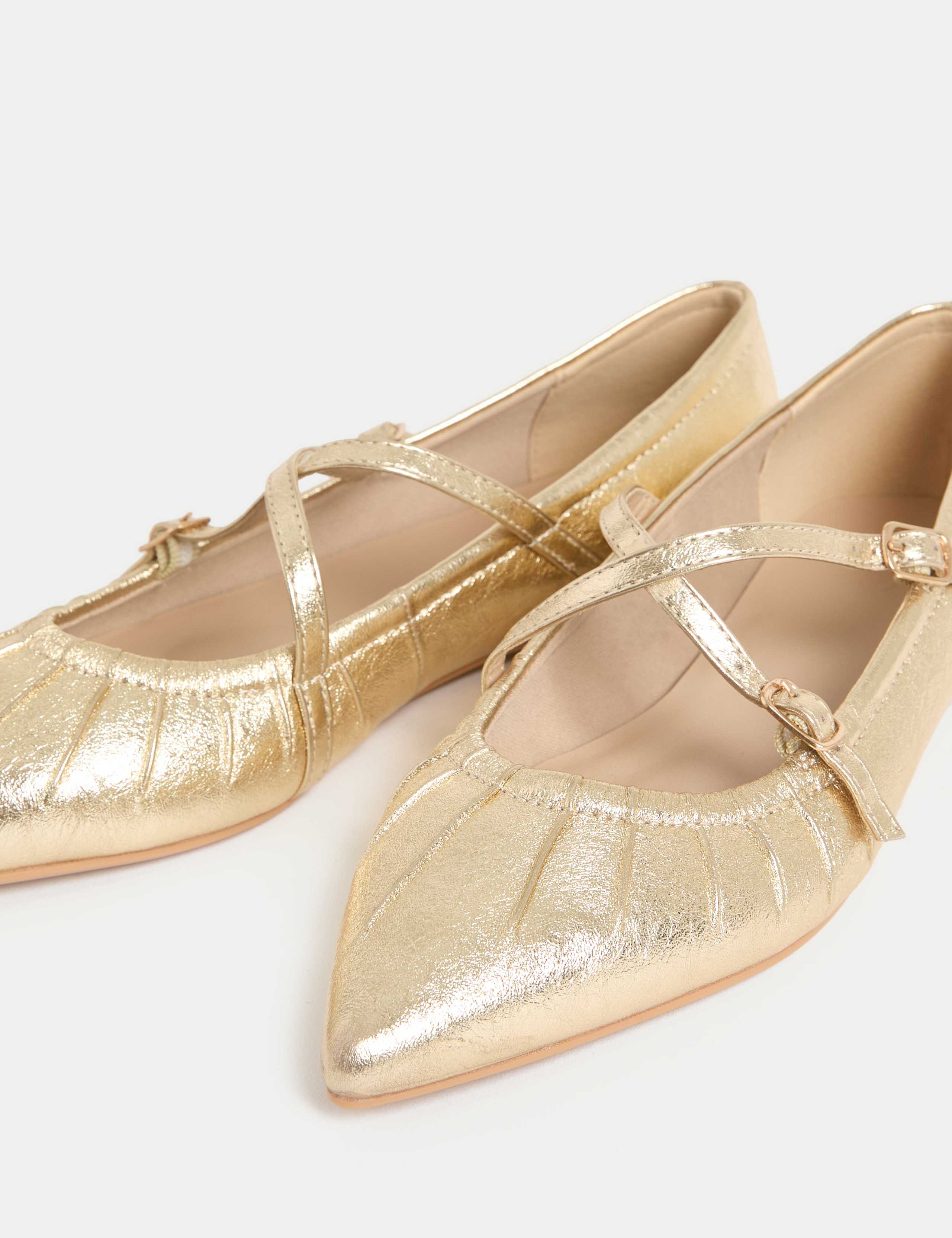 Strappy Pointed Ballet Pumps 3 of 3