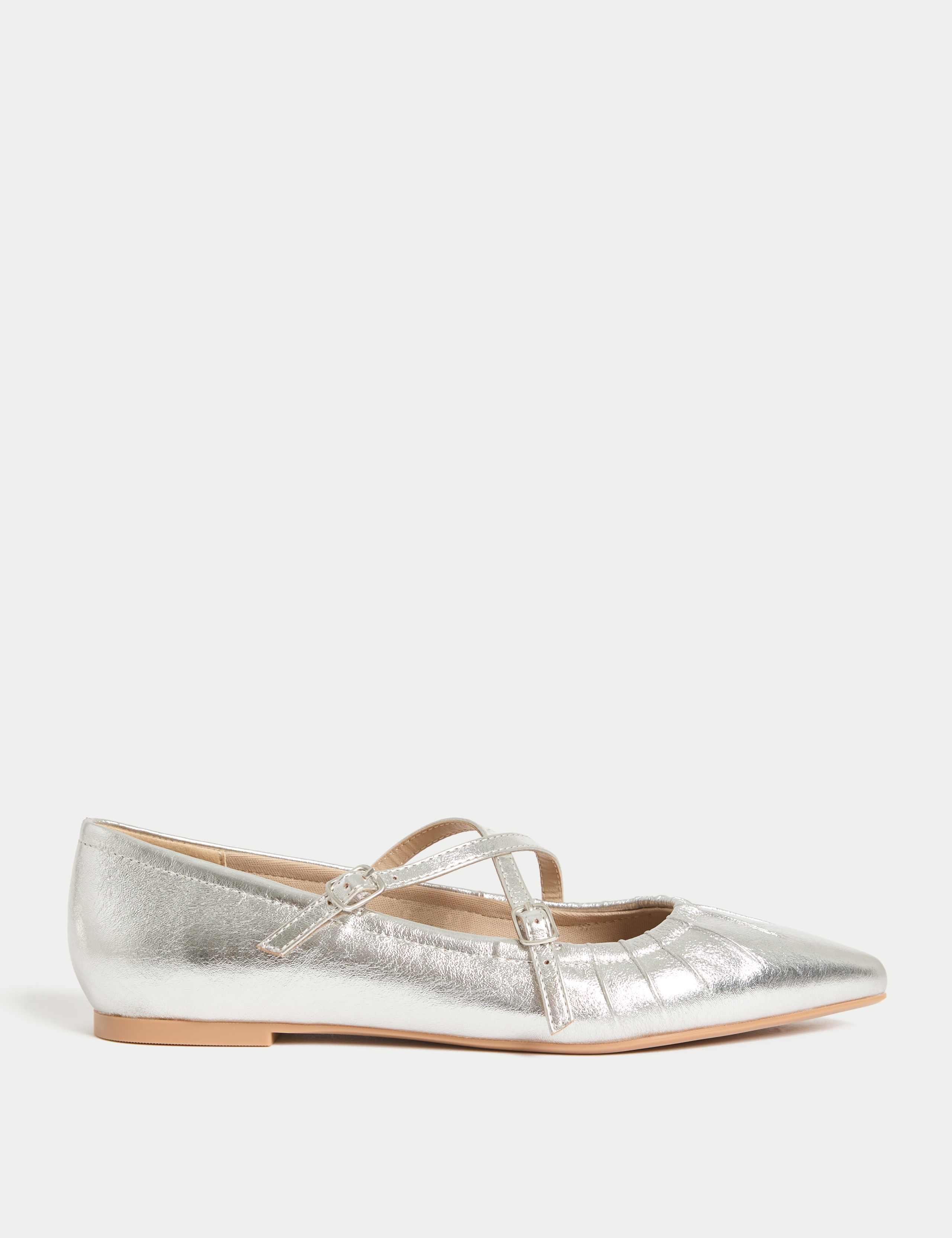 Strappy Pointed Ballet Pumps 1 of 3