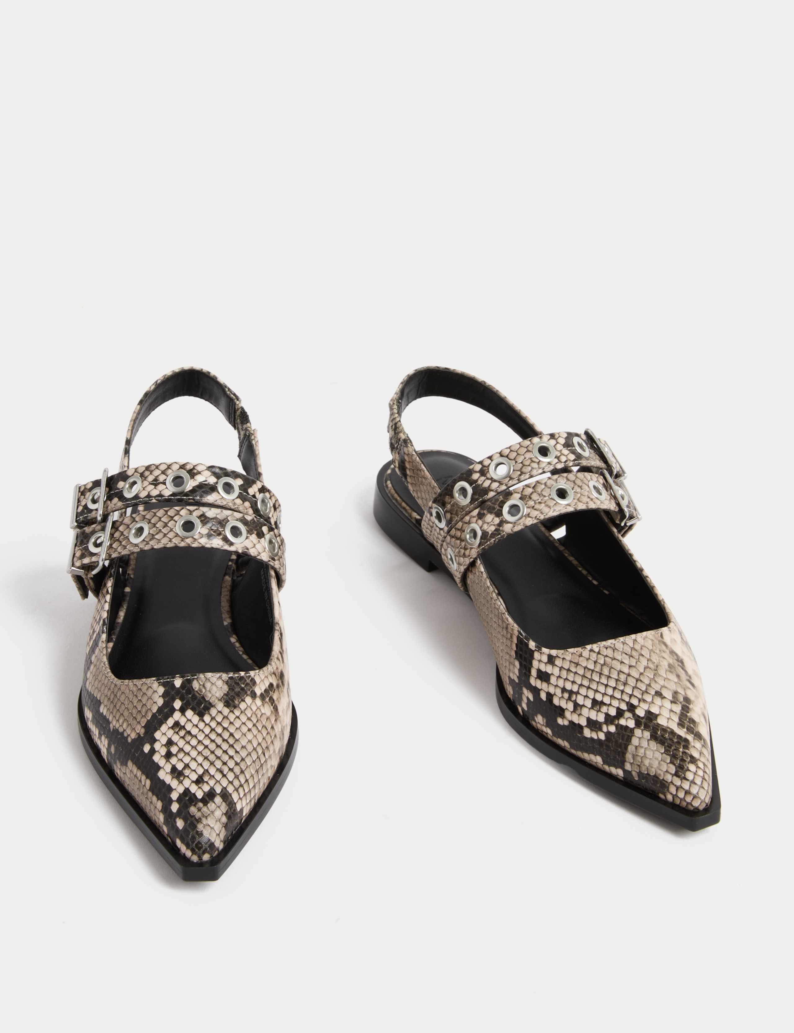 Printed Flat Slingback Sandals 2 of 3