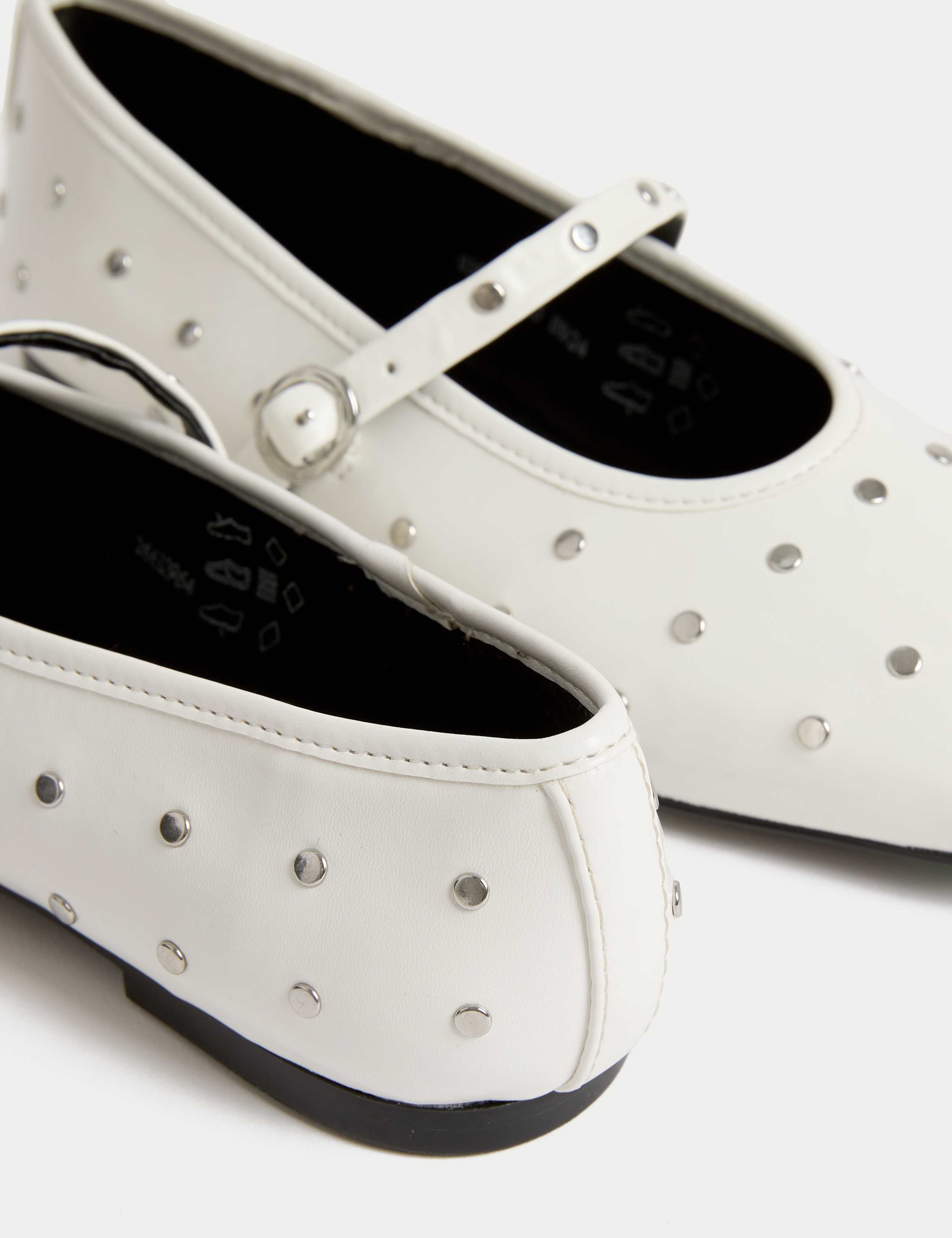 Studded Buckle Flat Ballet Pumps 3 of 3