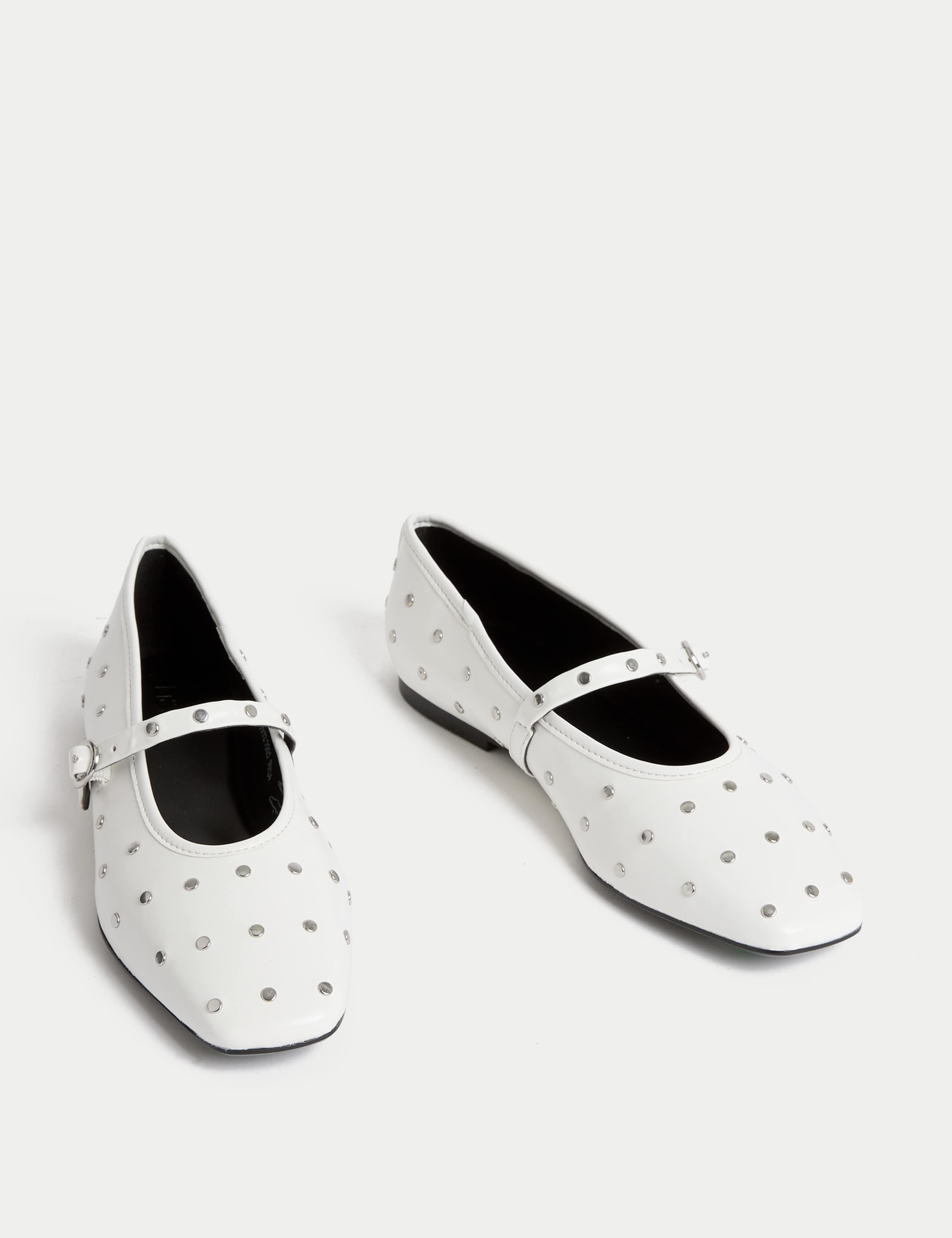 Studded Buckle Flat Ballet Pumps 2 of 3