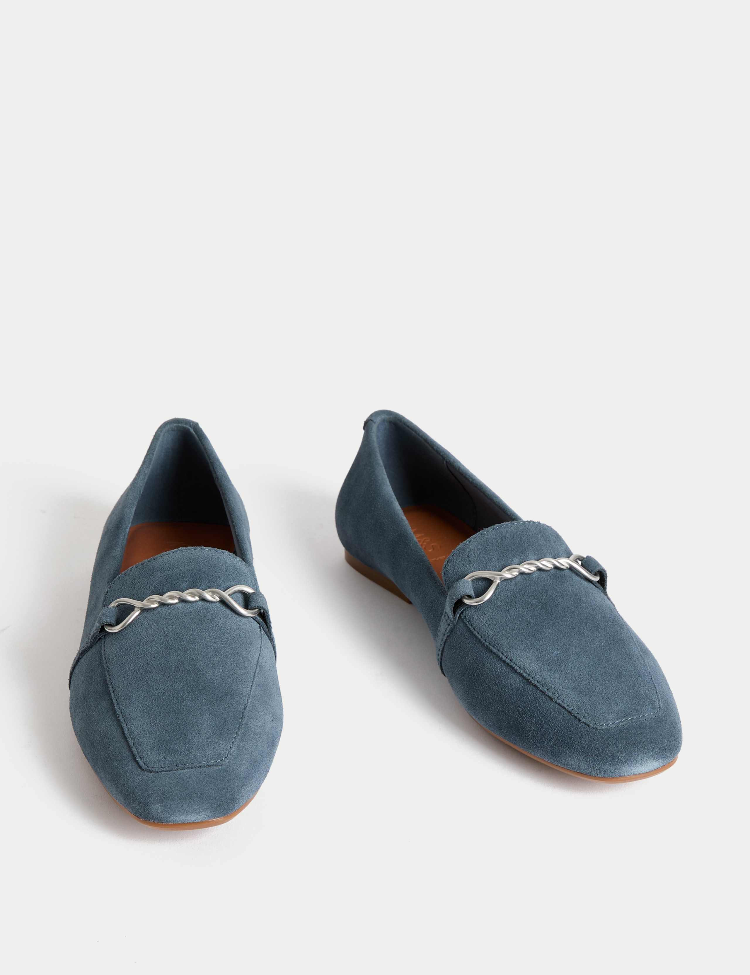 Suede Chain Detail Flat Loafers 2 of 3