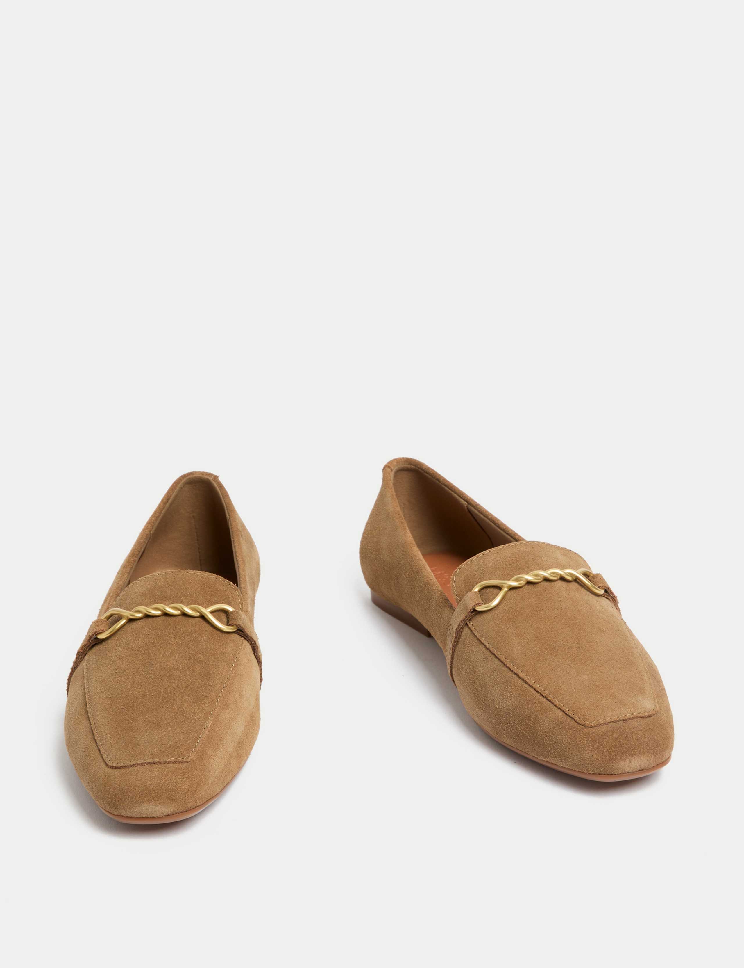 Suede Chain Detail Flat Loafers 2 of 3