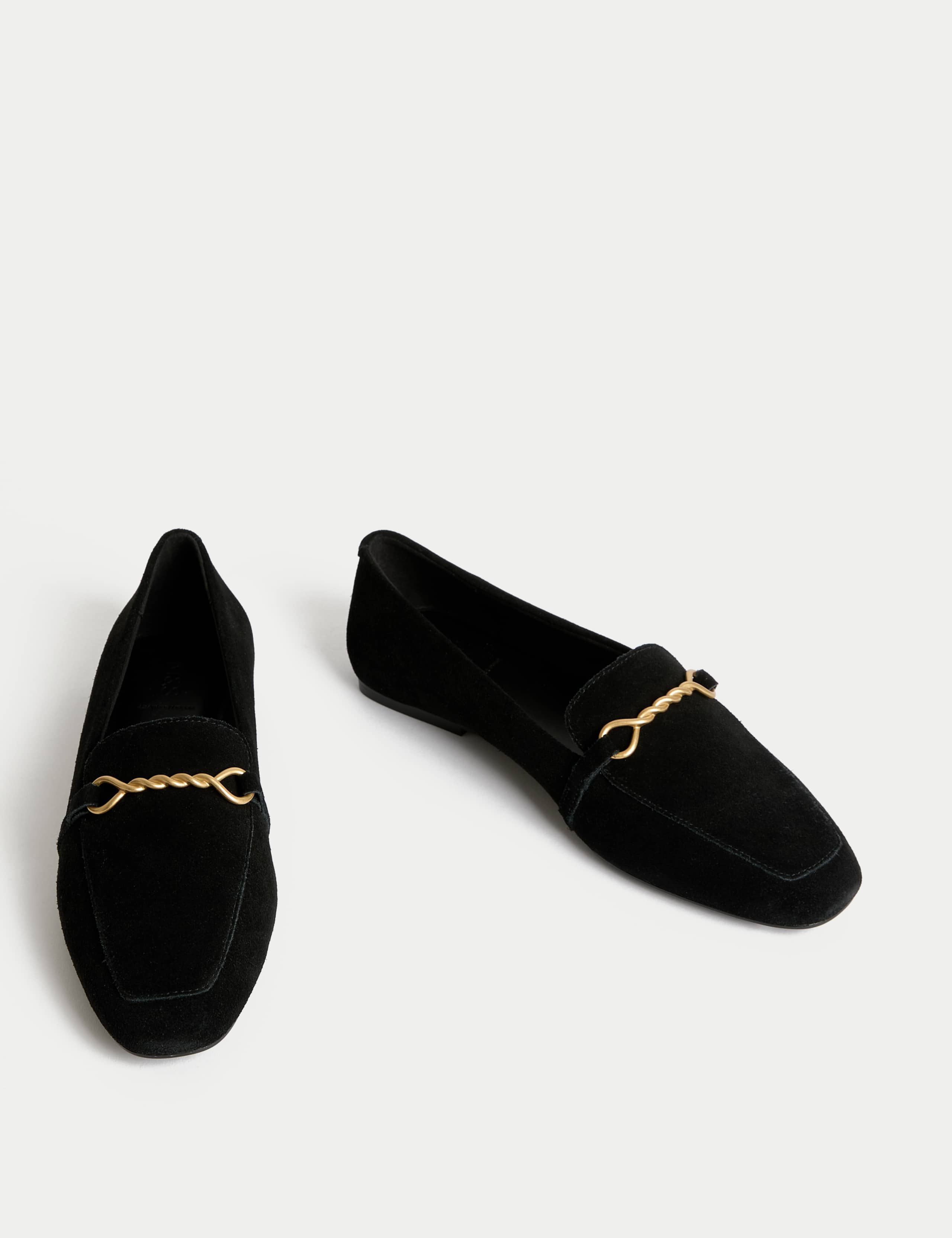 Suede Chain Detail Flat Loafers 2 of 3