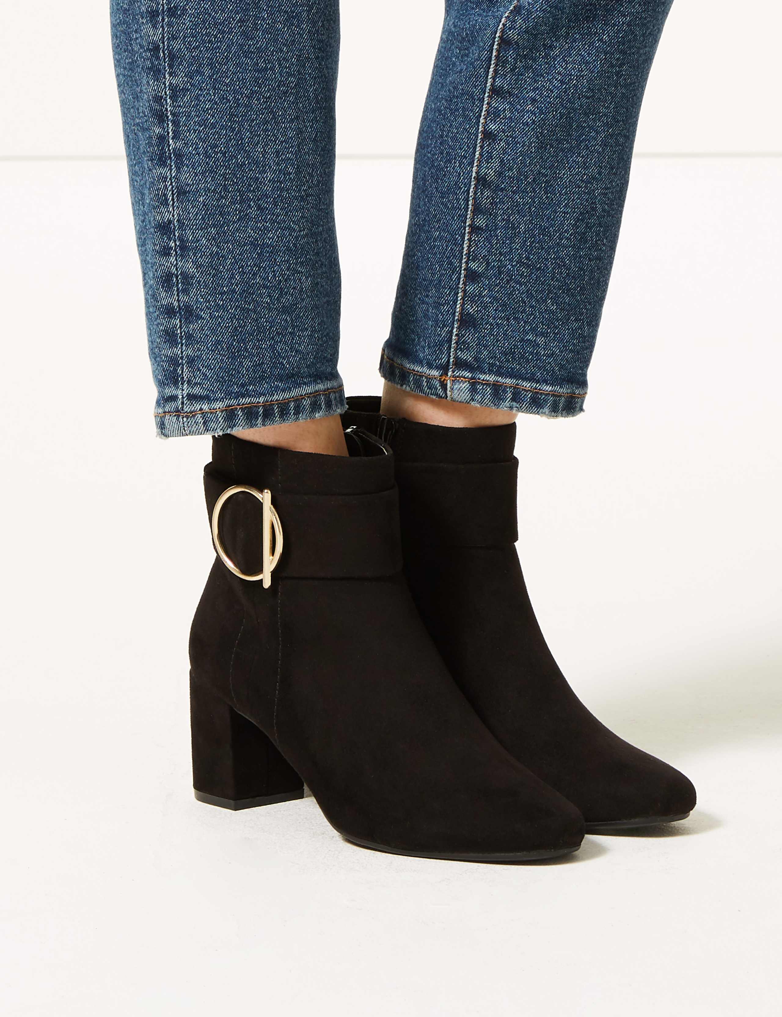 Wide Fit Buckle Ankle Boots 1 of 6