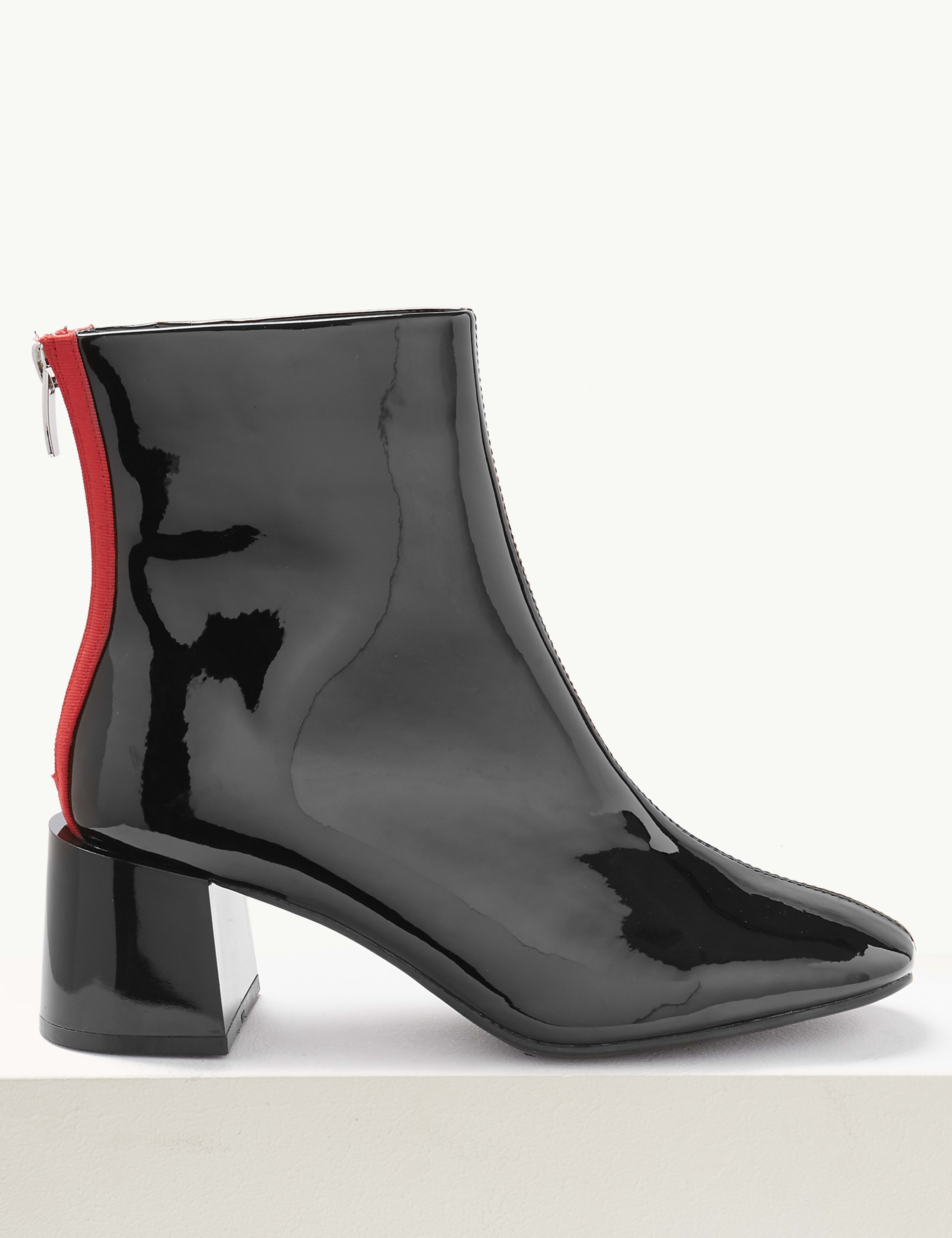 Wide Fit Patent Ankle Boots 2 of 5