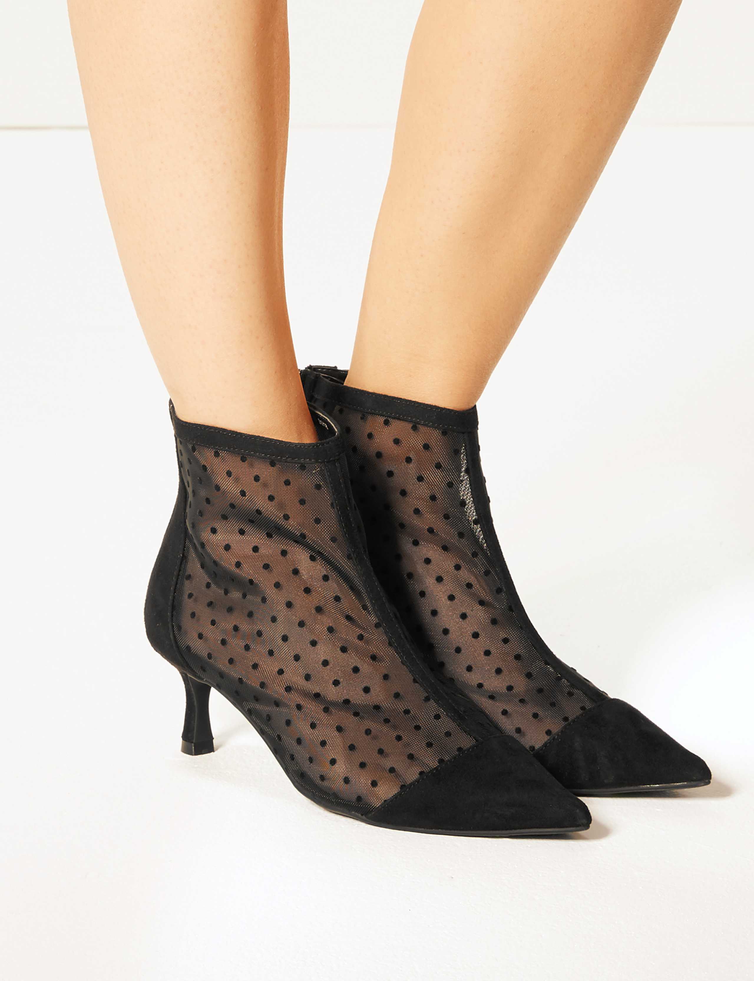 Wide Fit Kitten Heel Ankle Boots 1 of 5