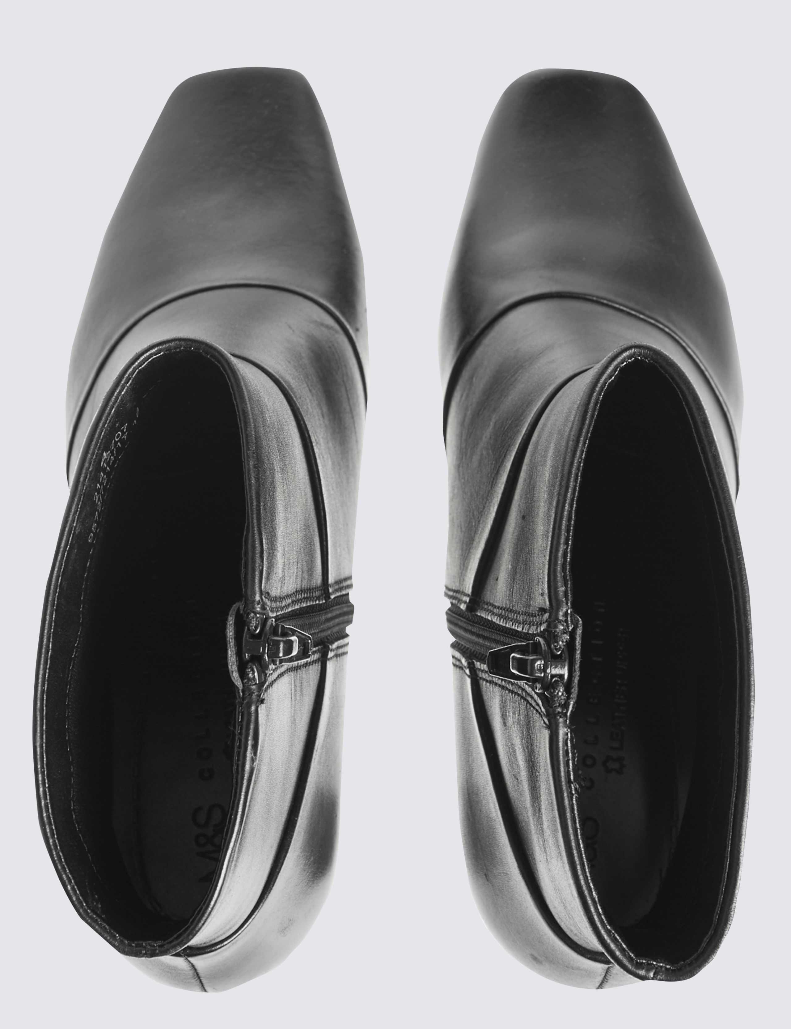 Leather Block Heel Ankle Boots 4 of 6