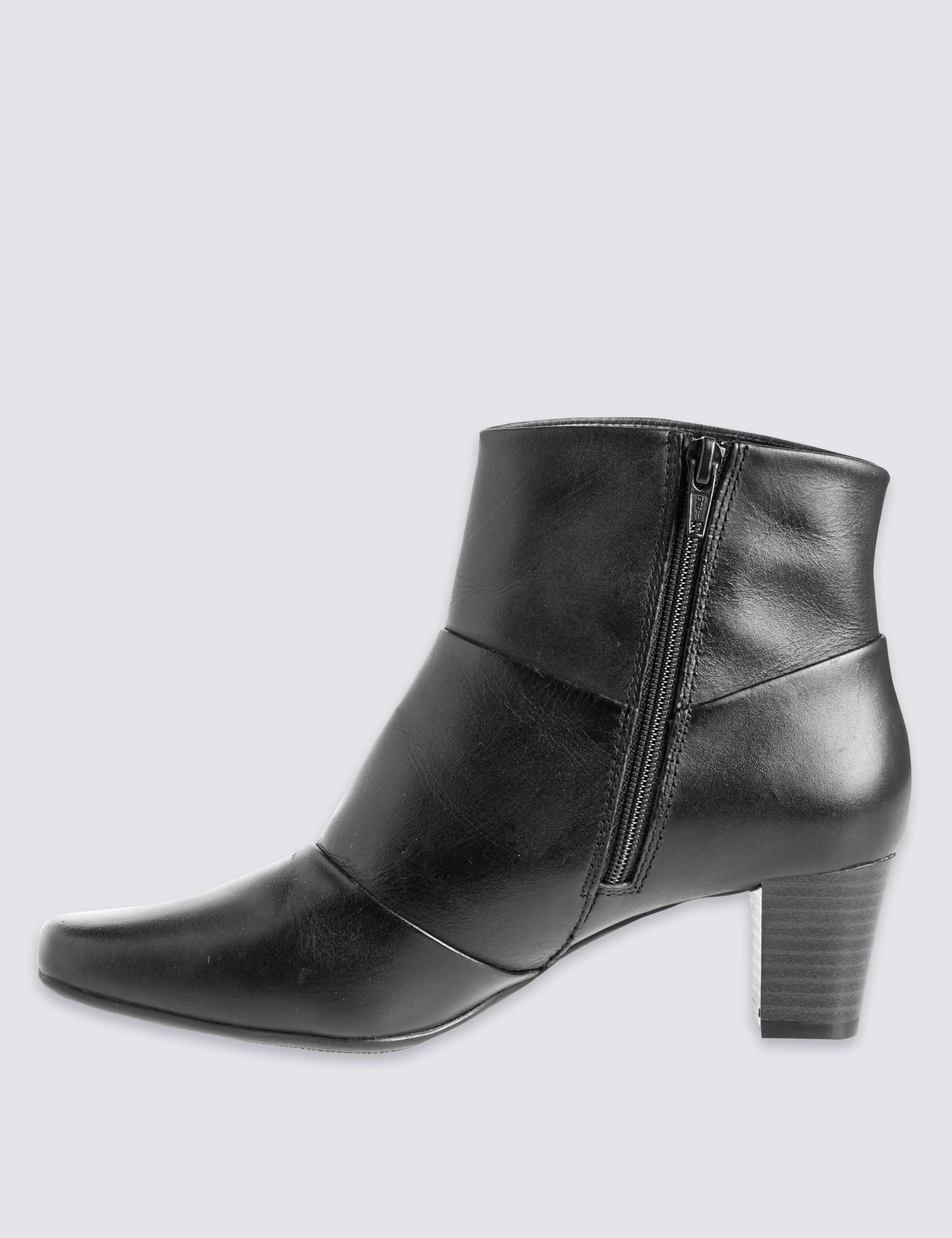 Leather Block Heel Ankle Boots 5 of 6
