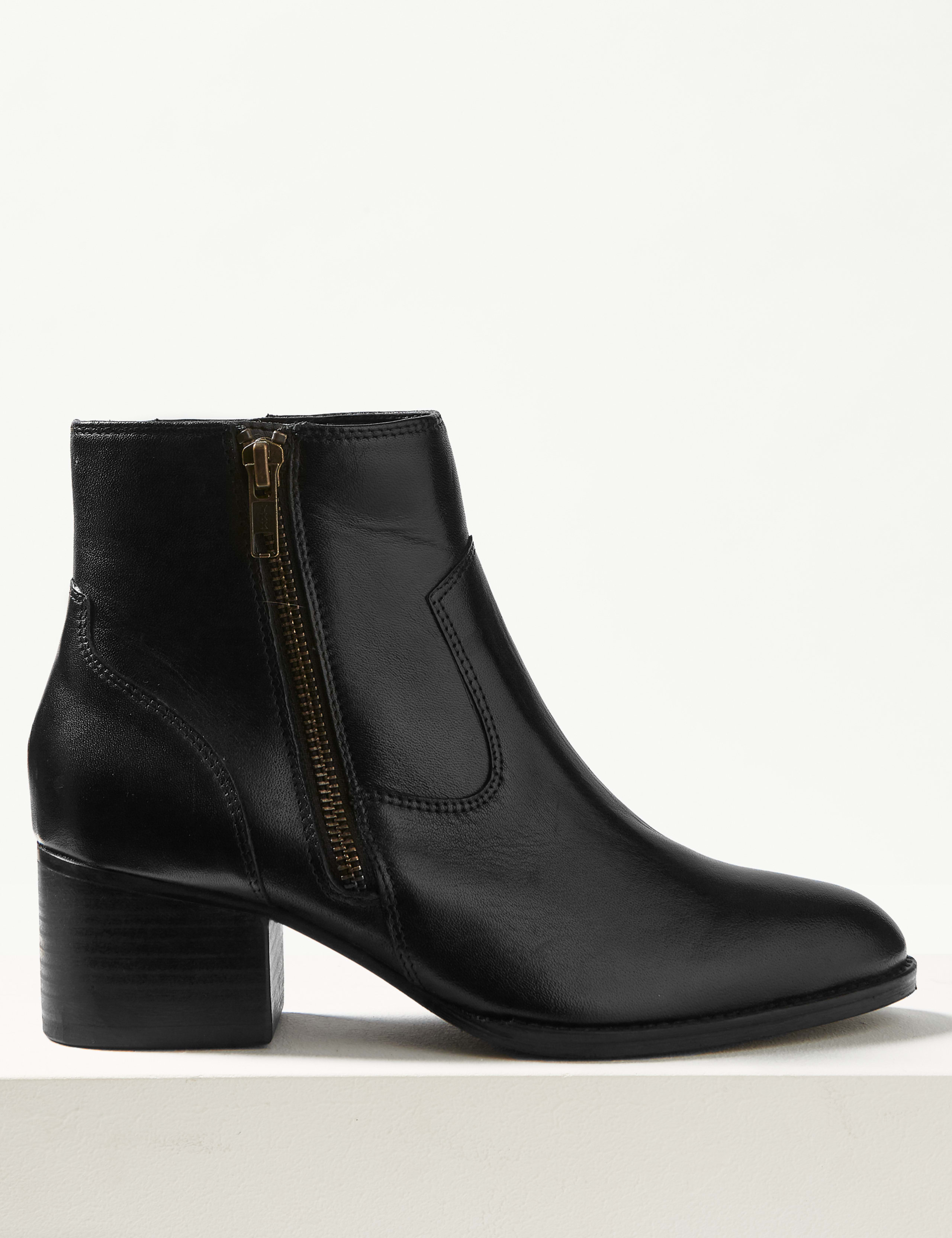 Leather Block Heel Ankle Boots 2 of 6
