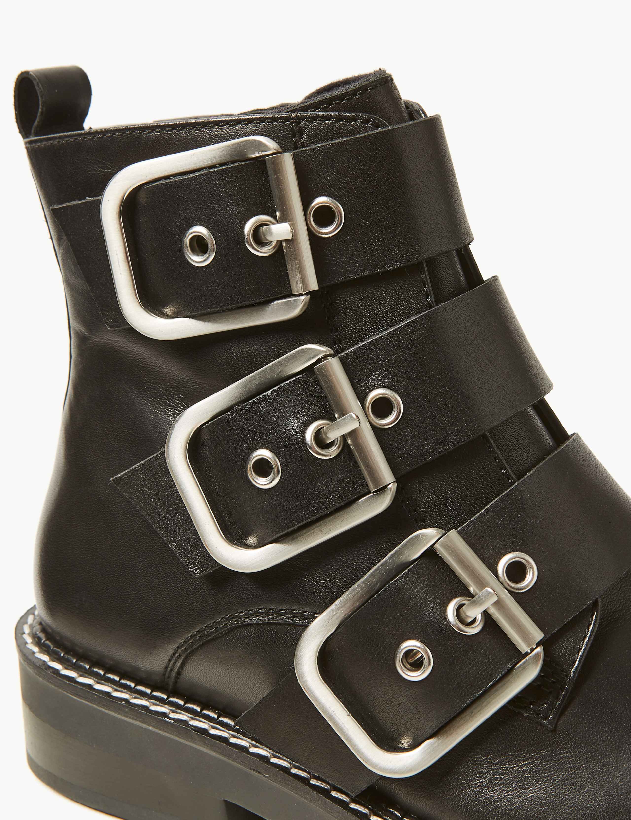 Leather Buckle Detail Ankle Boots 4 of 5