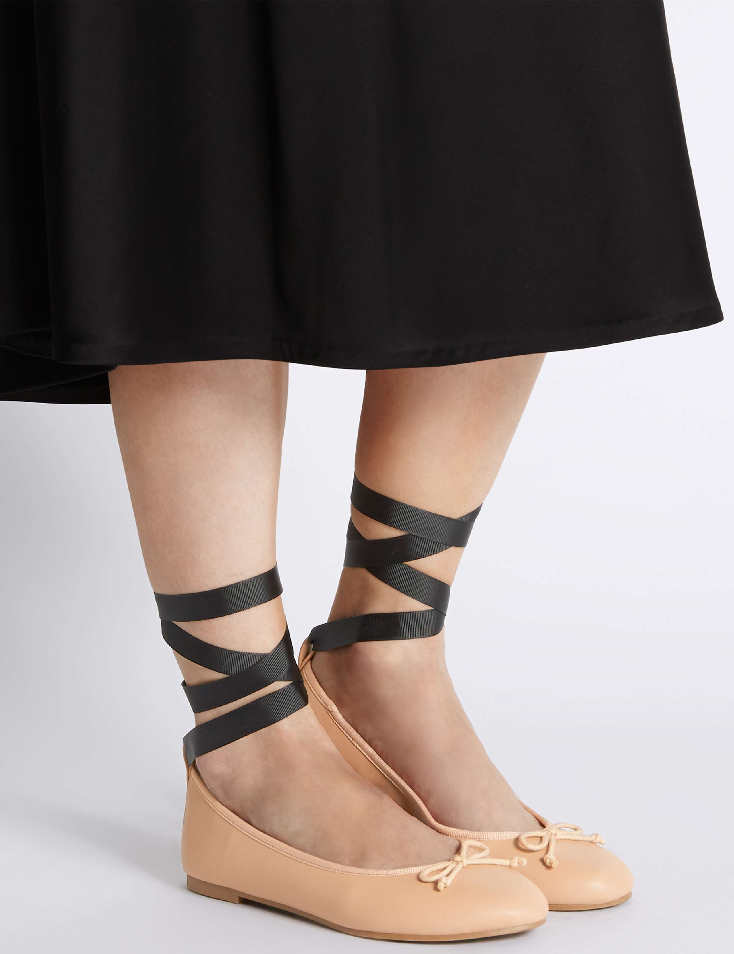 Ankle Tie Ballet Pumps 1 of 5