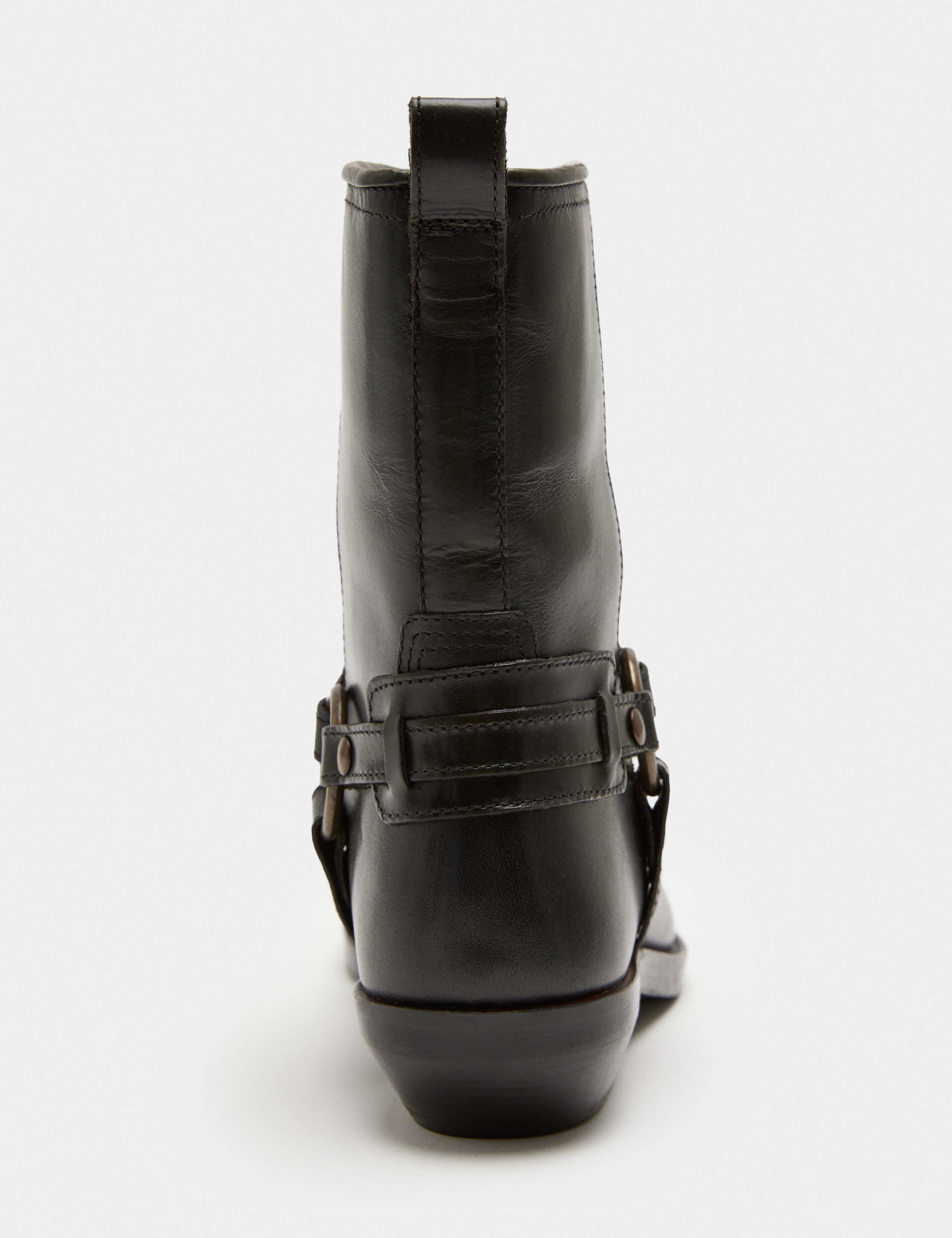 Leather Cowboy Block Heel Mid Calf Boots 3 of 3