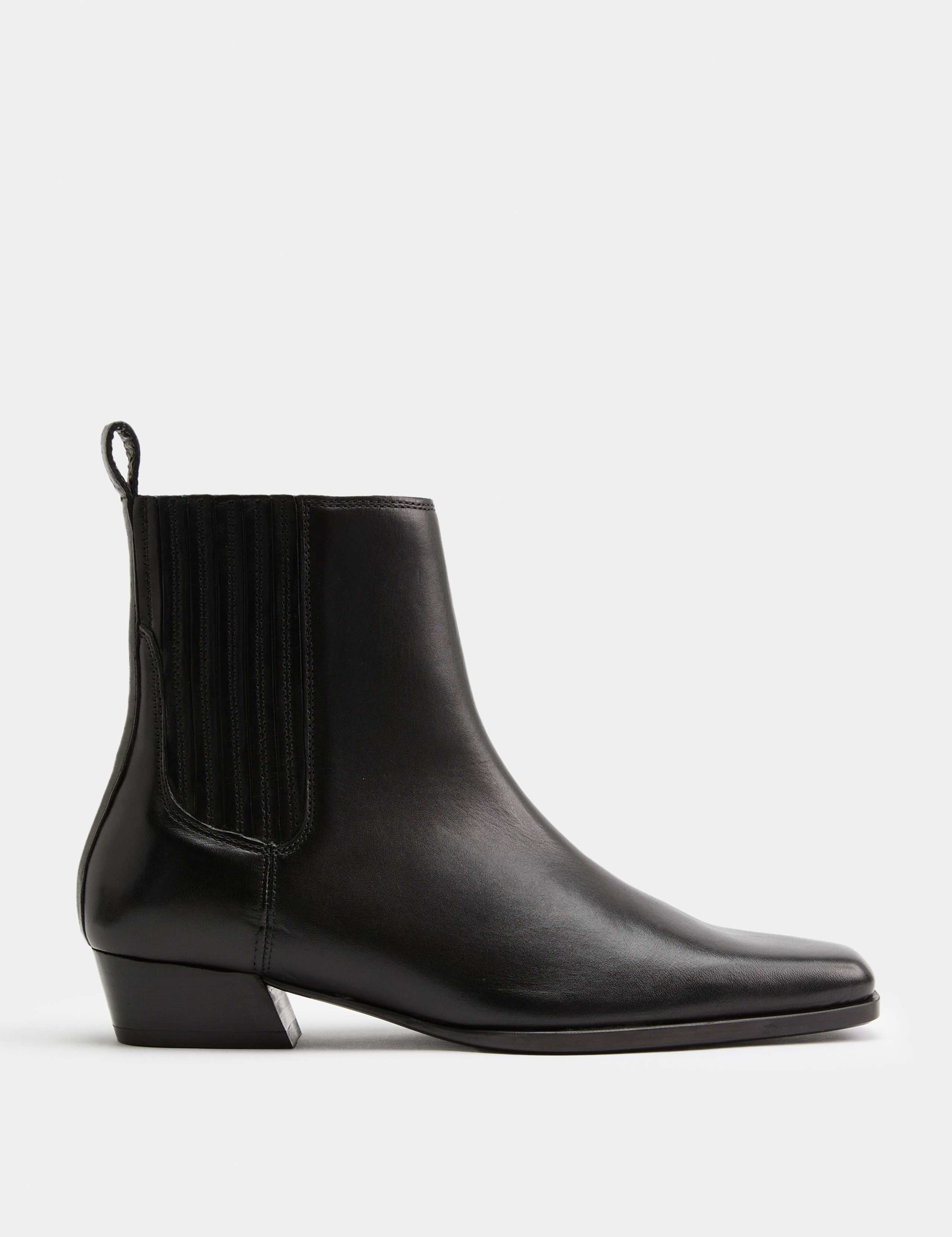 Leather Western Block Heel Ankle Boots 2 of 3