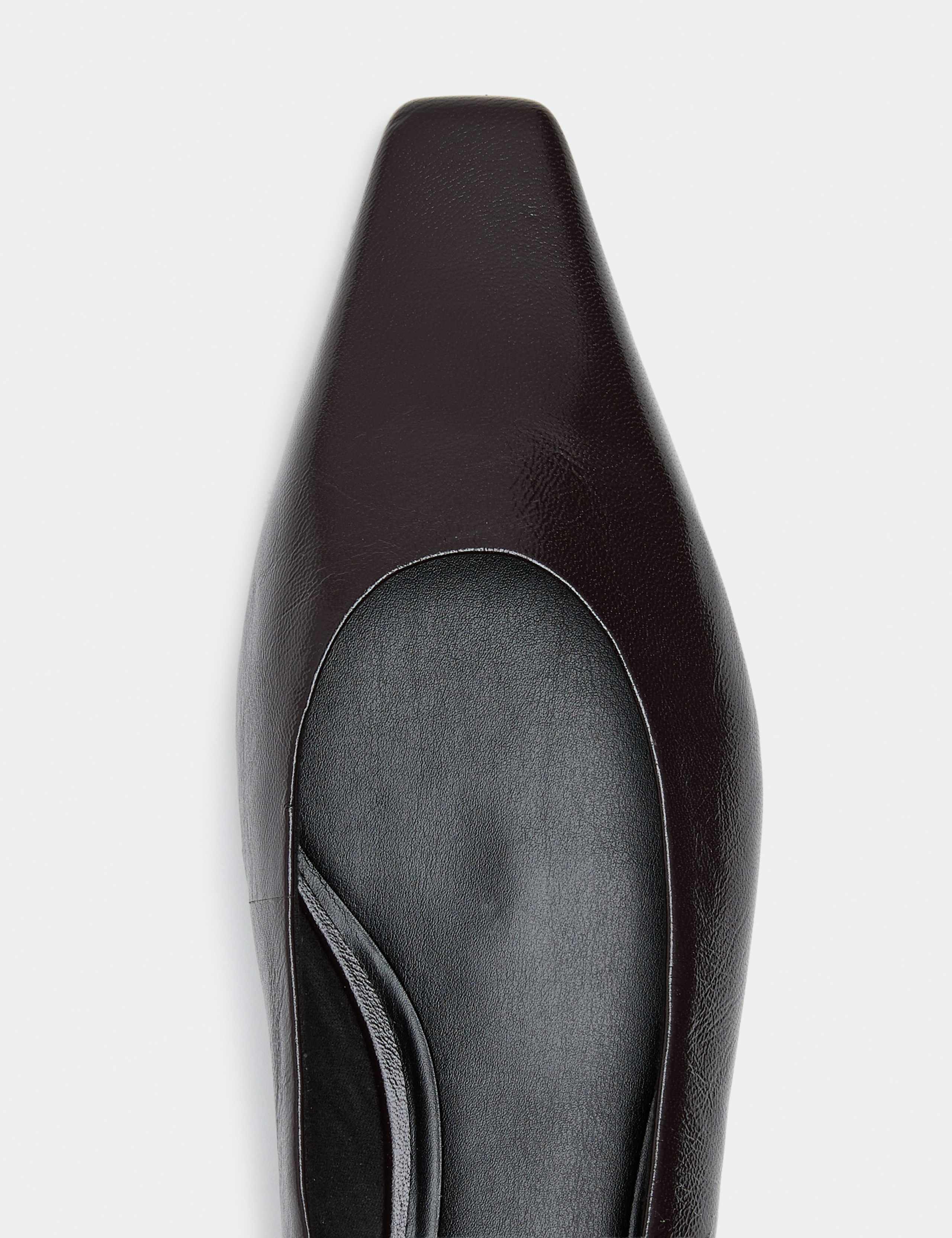 Leather Chisel Toe Ballet Pumps 3 of 3