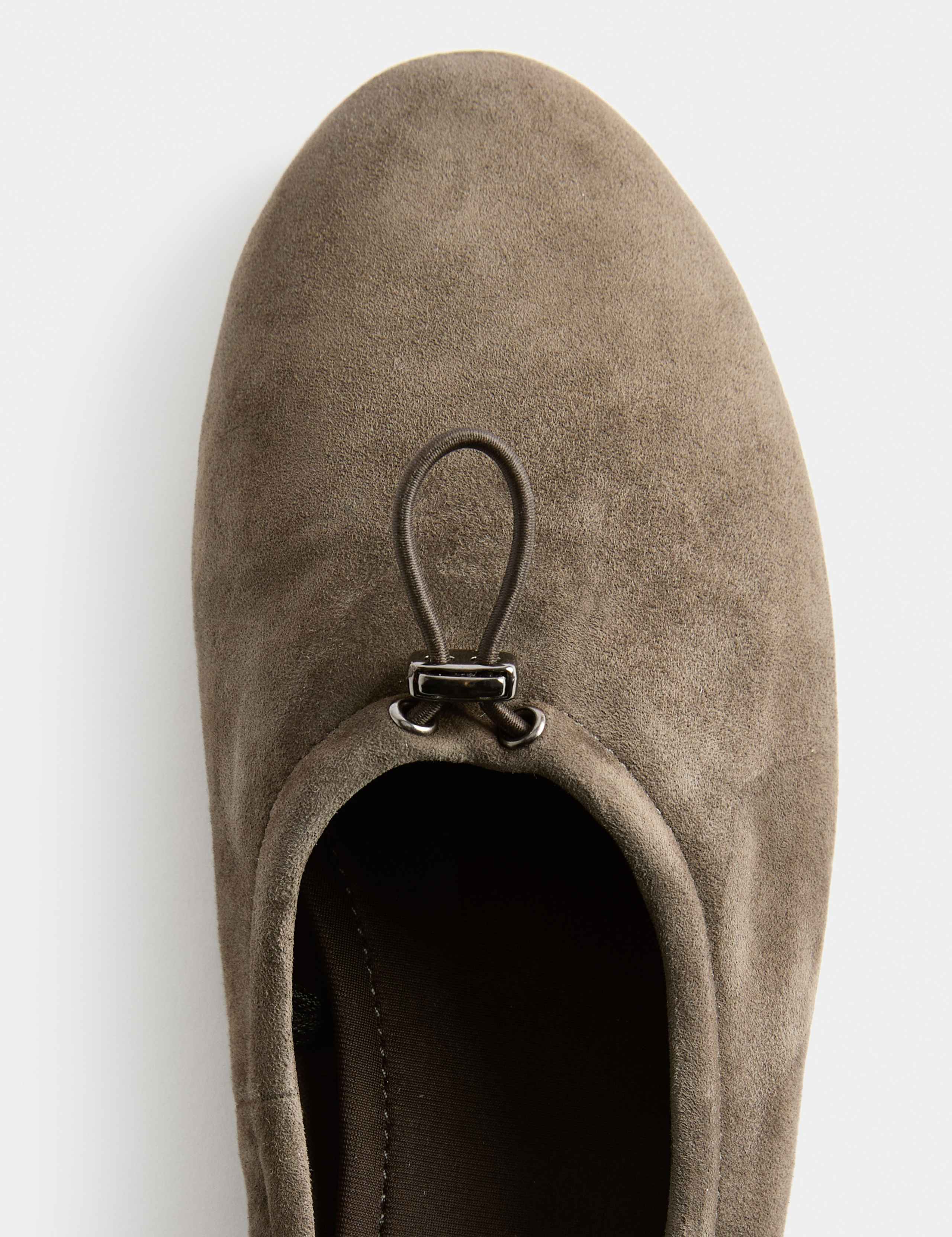 Suede Toggle Cord Flat Ballet Pumps 3 of 3