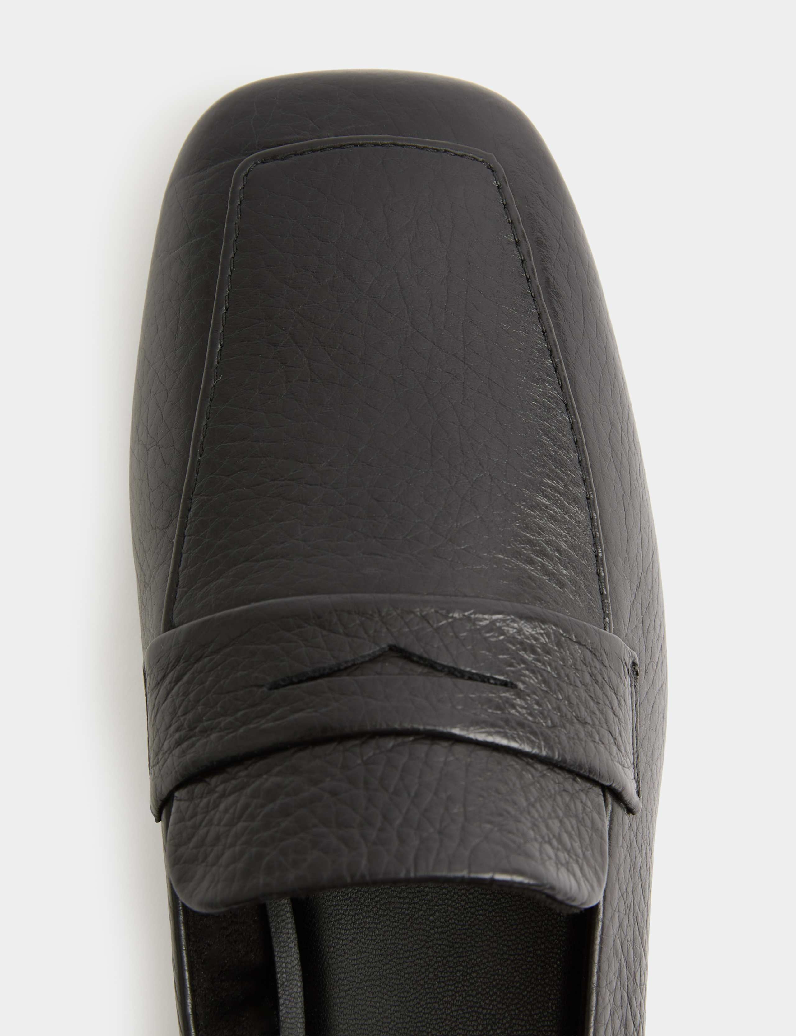 Leather Flat Square Toe Loafers 3 of 3