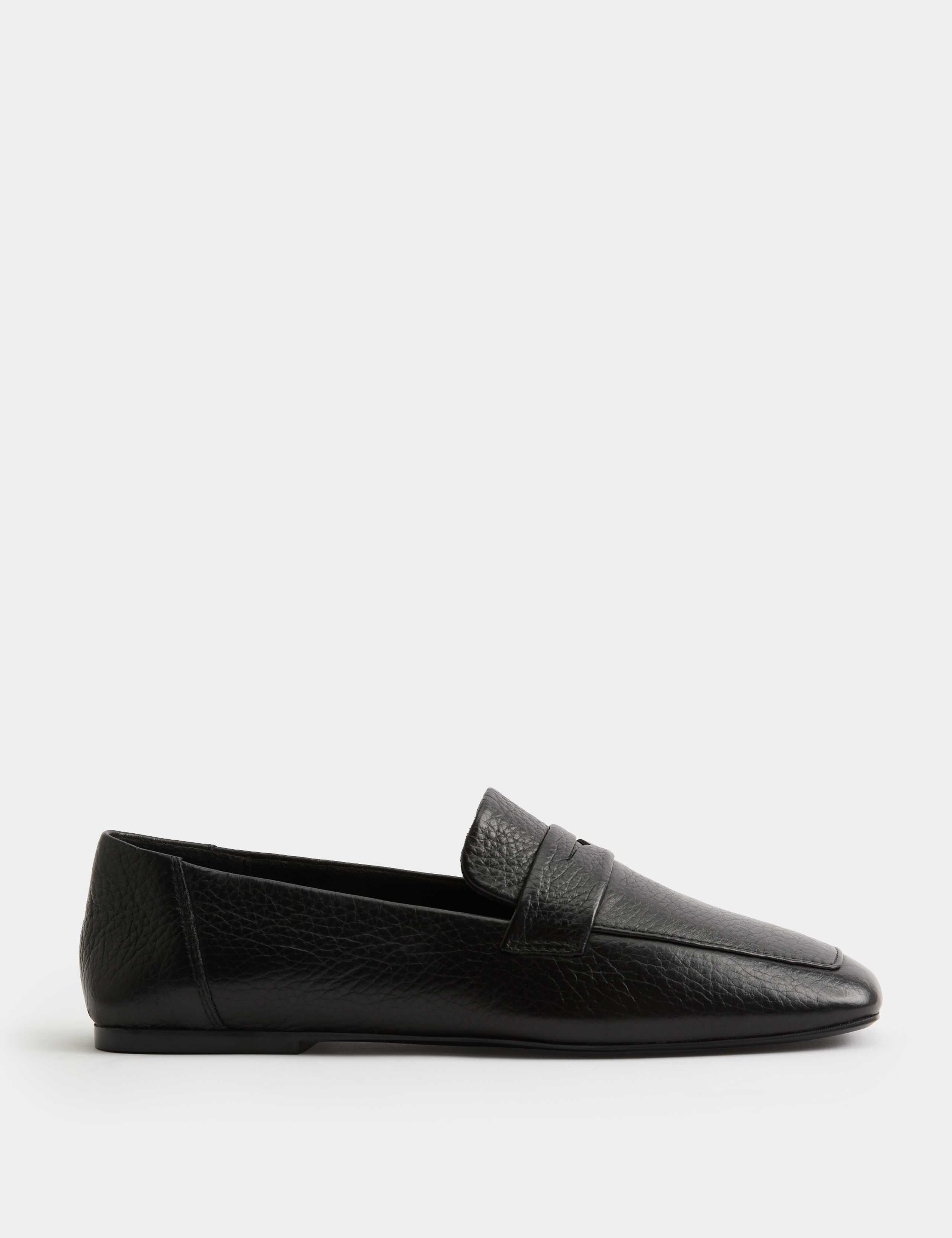 Leather Flat Square Toe Loafers 2 of 3