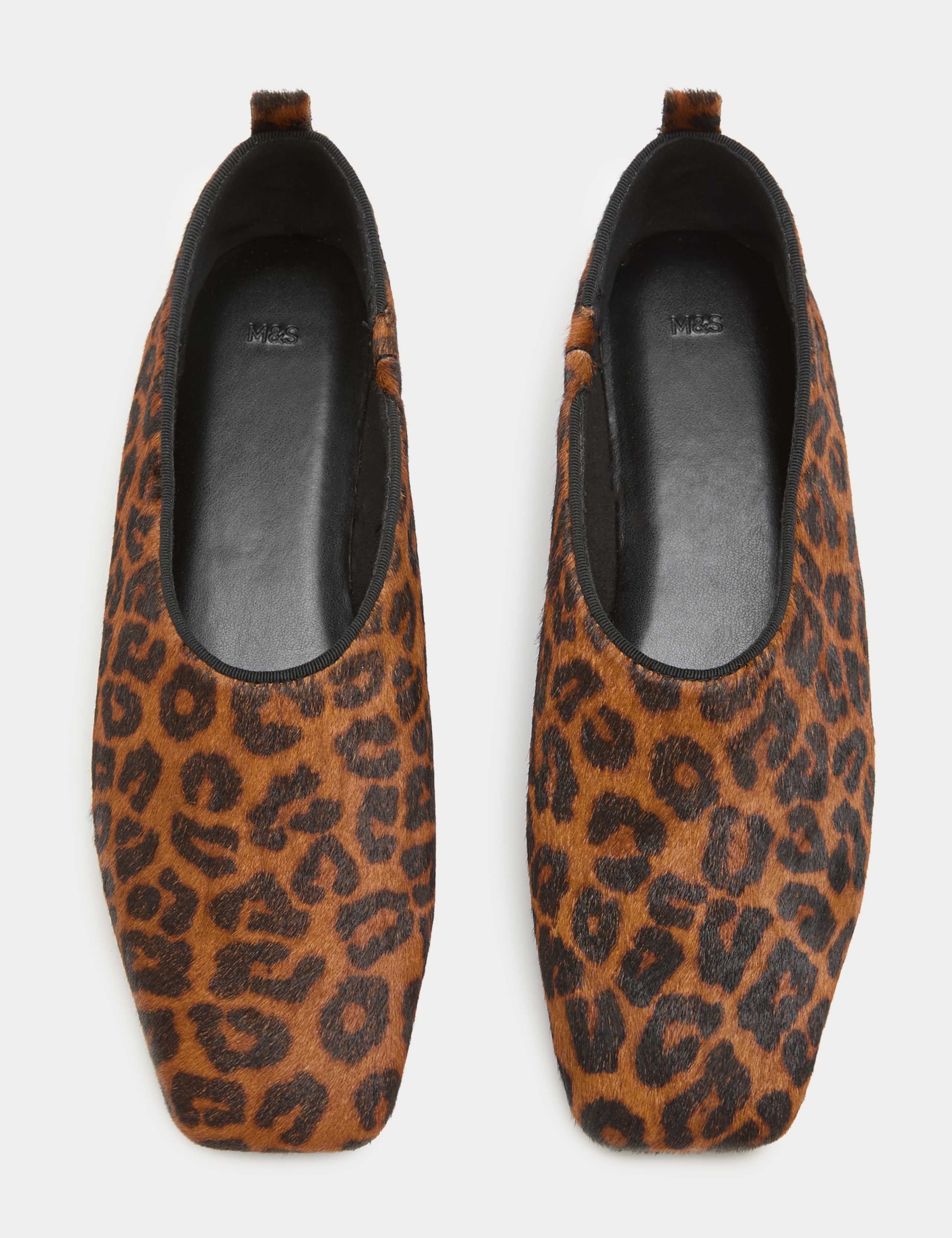 Hair On Leather Leopard Print Ballet Pumps 1 of 3