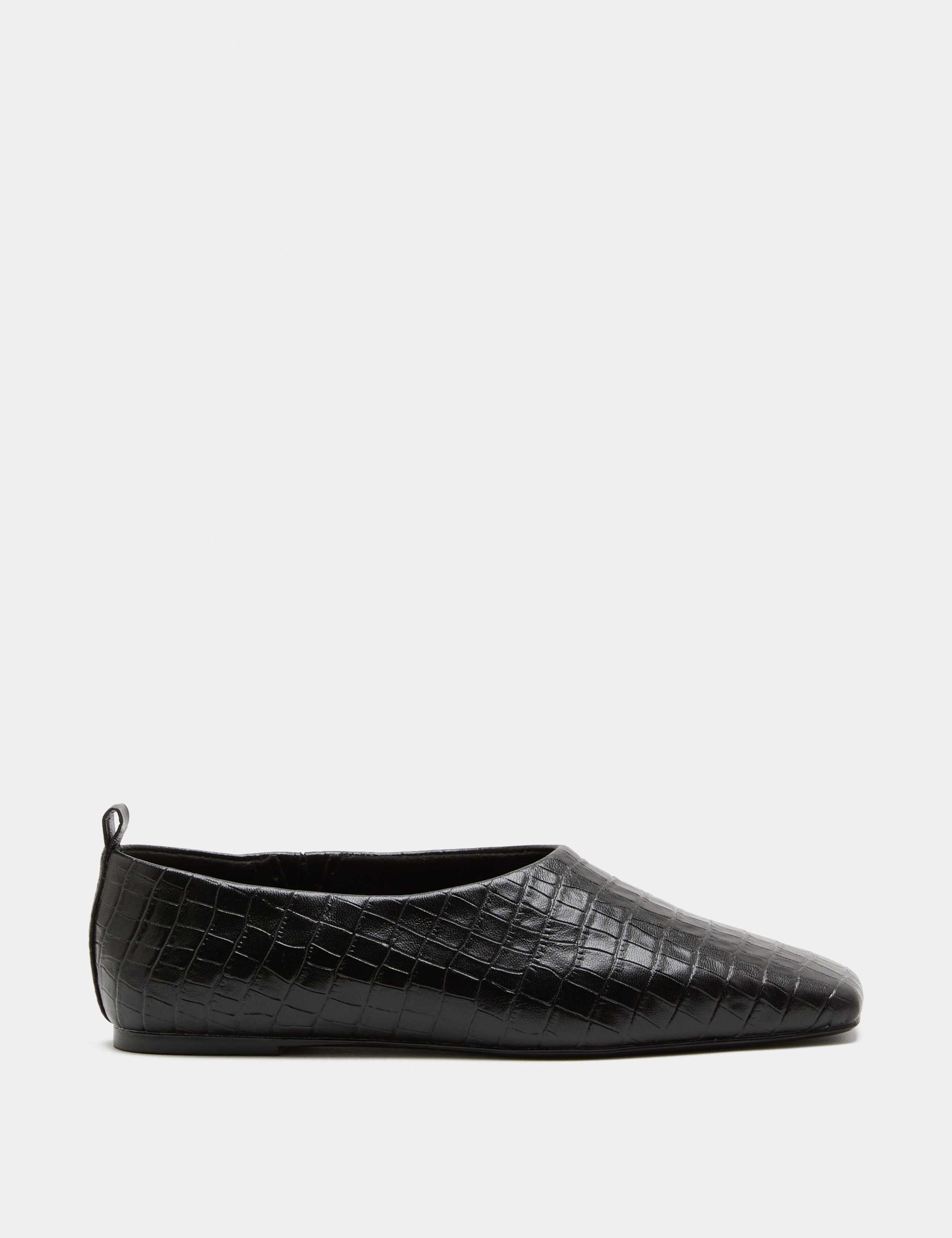 Leather Flat Square Toe Ballet Pump 2 of 3