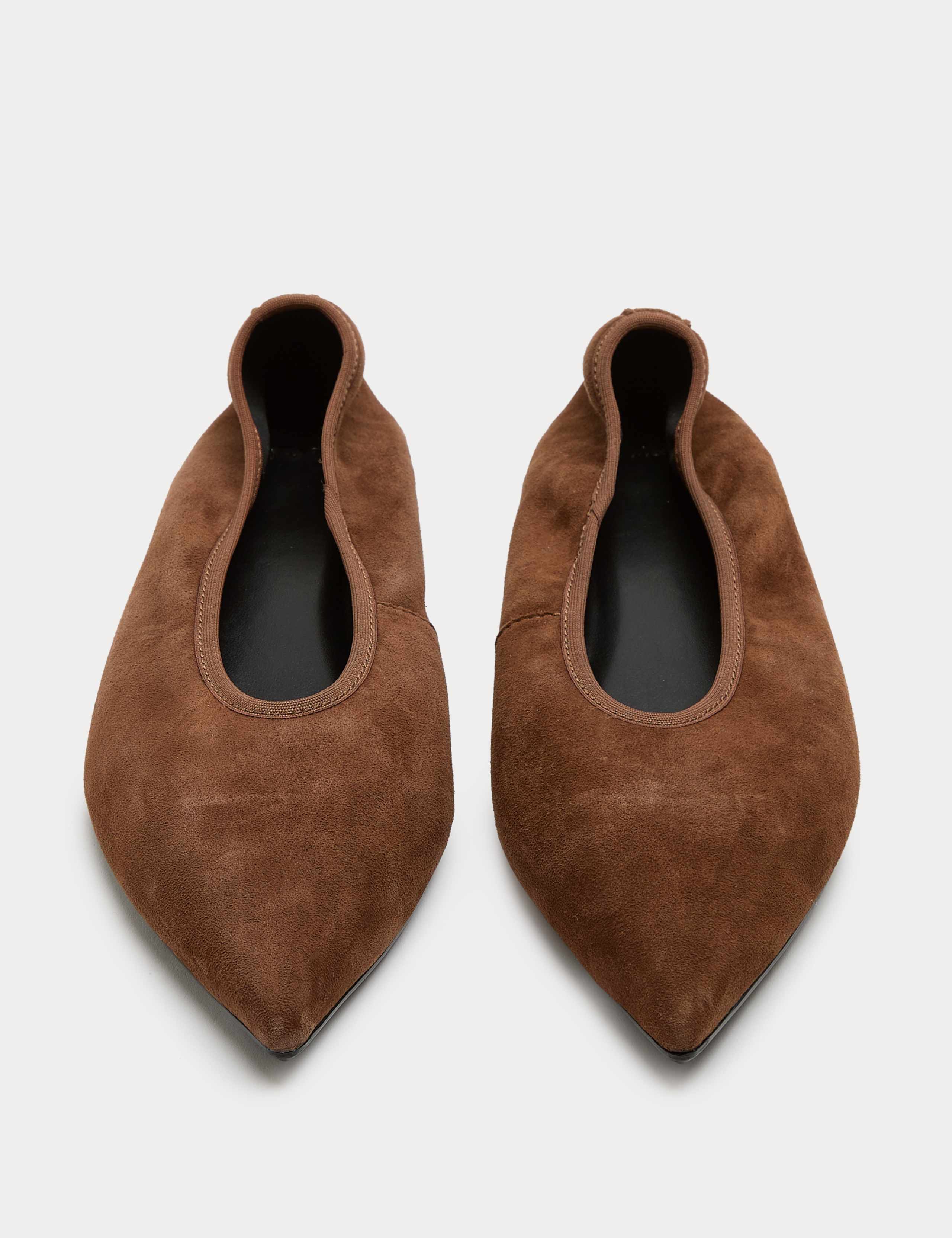 Suede Flat Pointed Toe Ballet Pumps 2 of 3