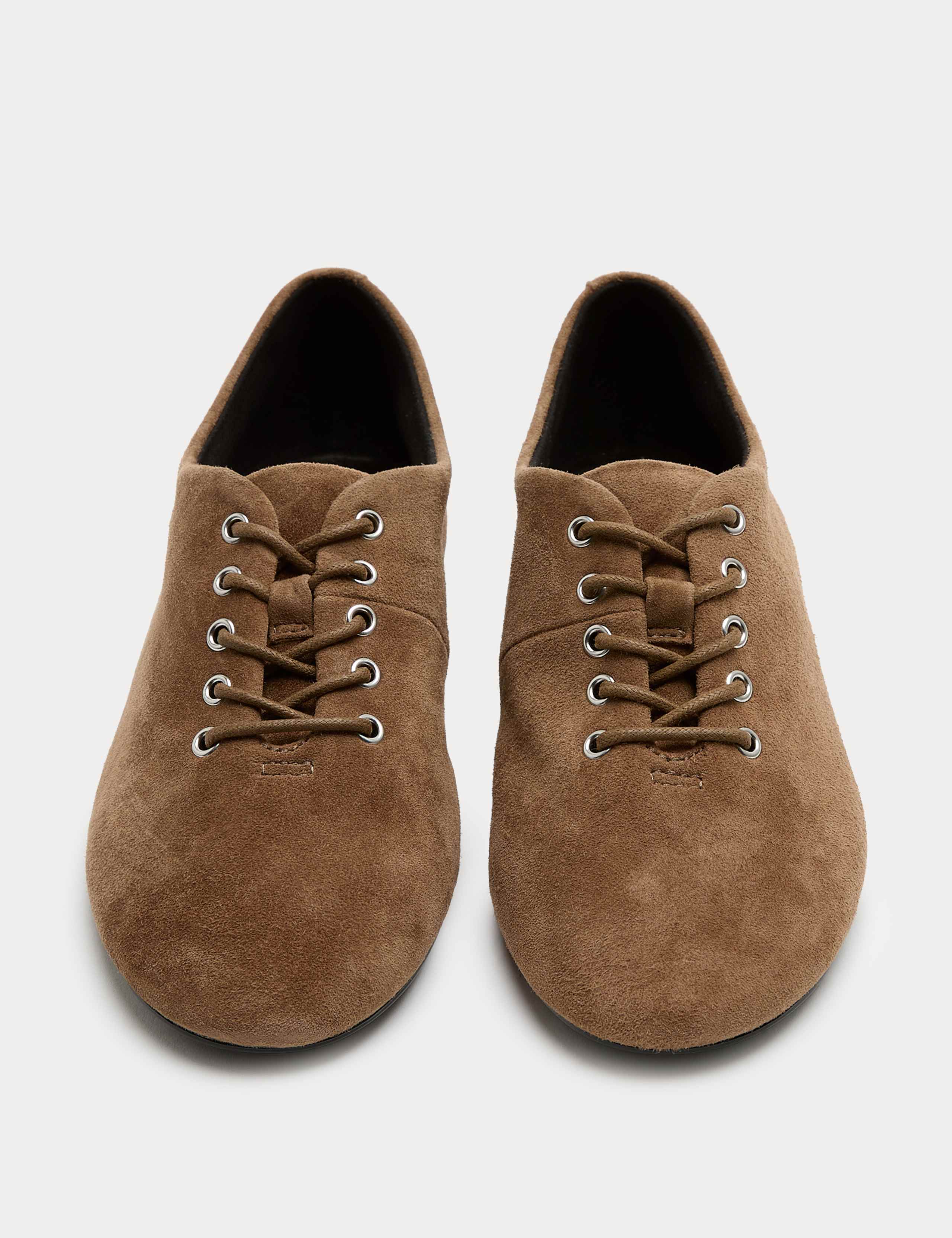 Suede Lace Up Flat Shoes 2 of 3