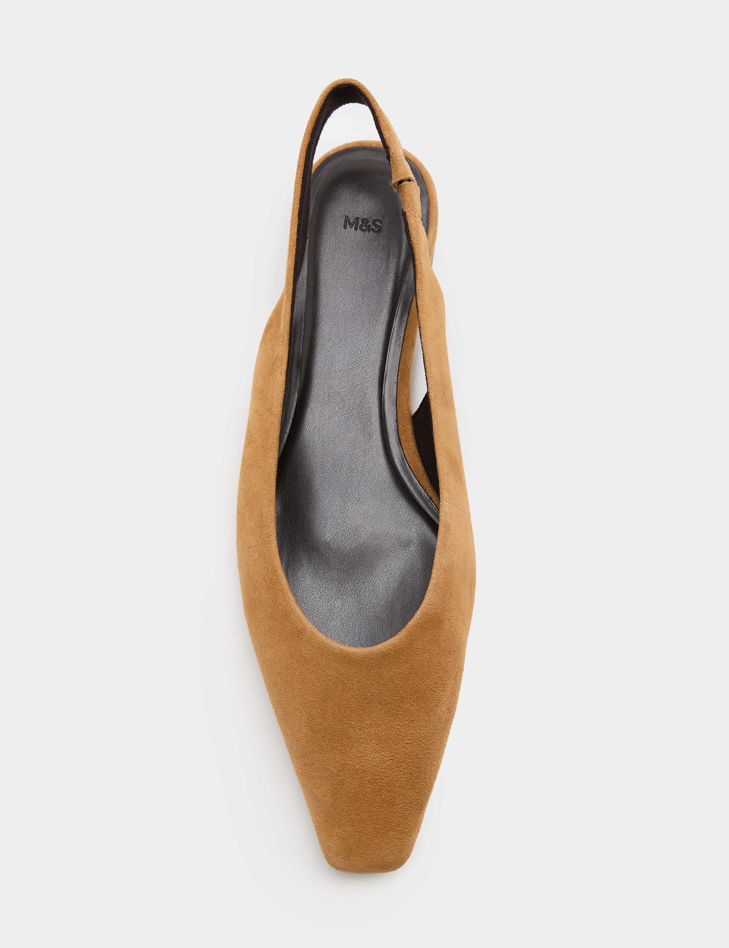 Suede Flat Chisel Toe Slingback Shoes 3 of 3