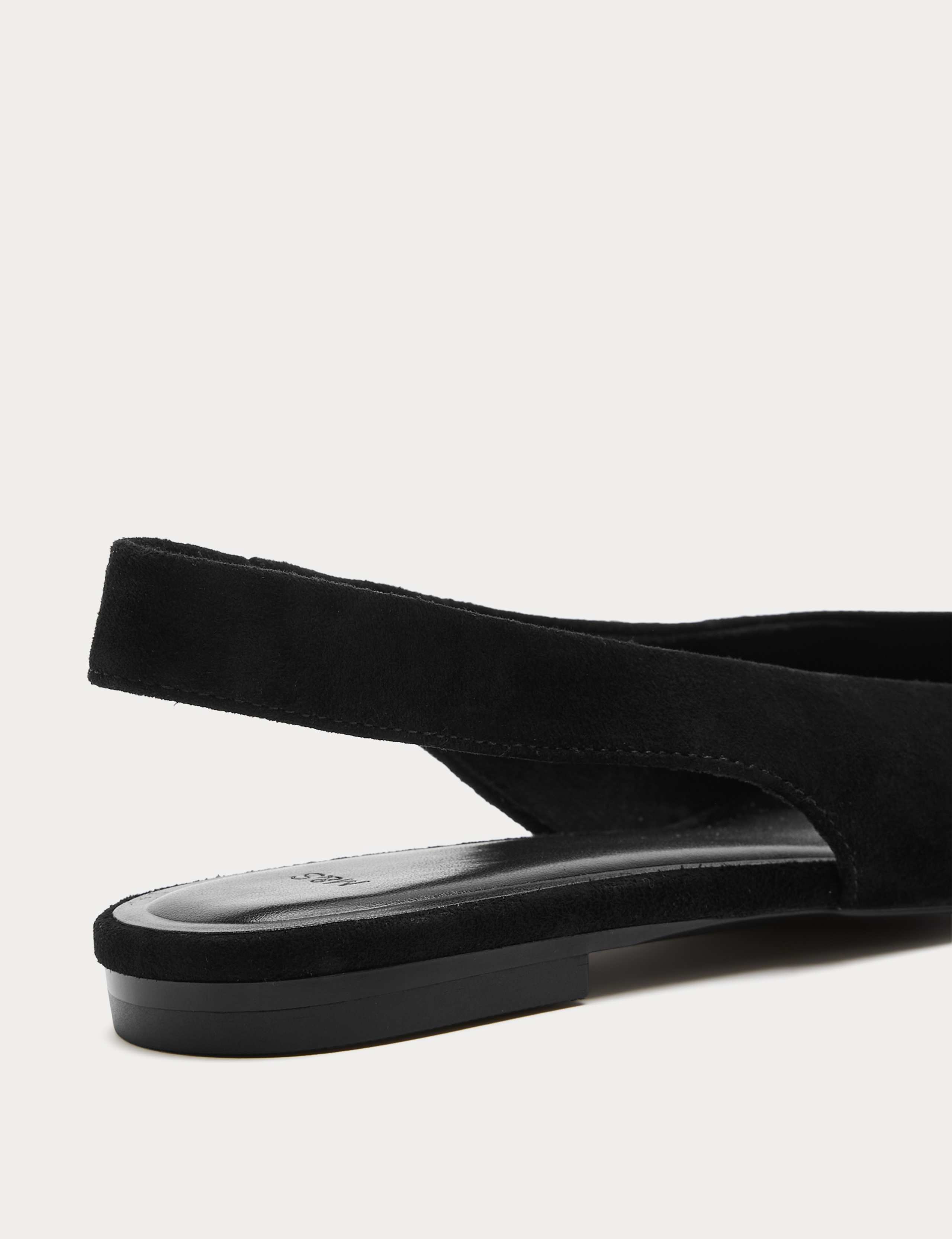Suede Flat Chisel Toe Slingback Shoes 3 of 3