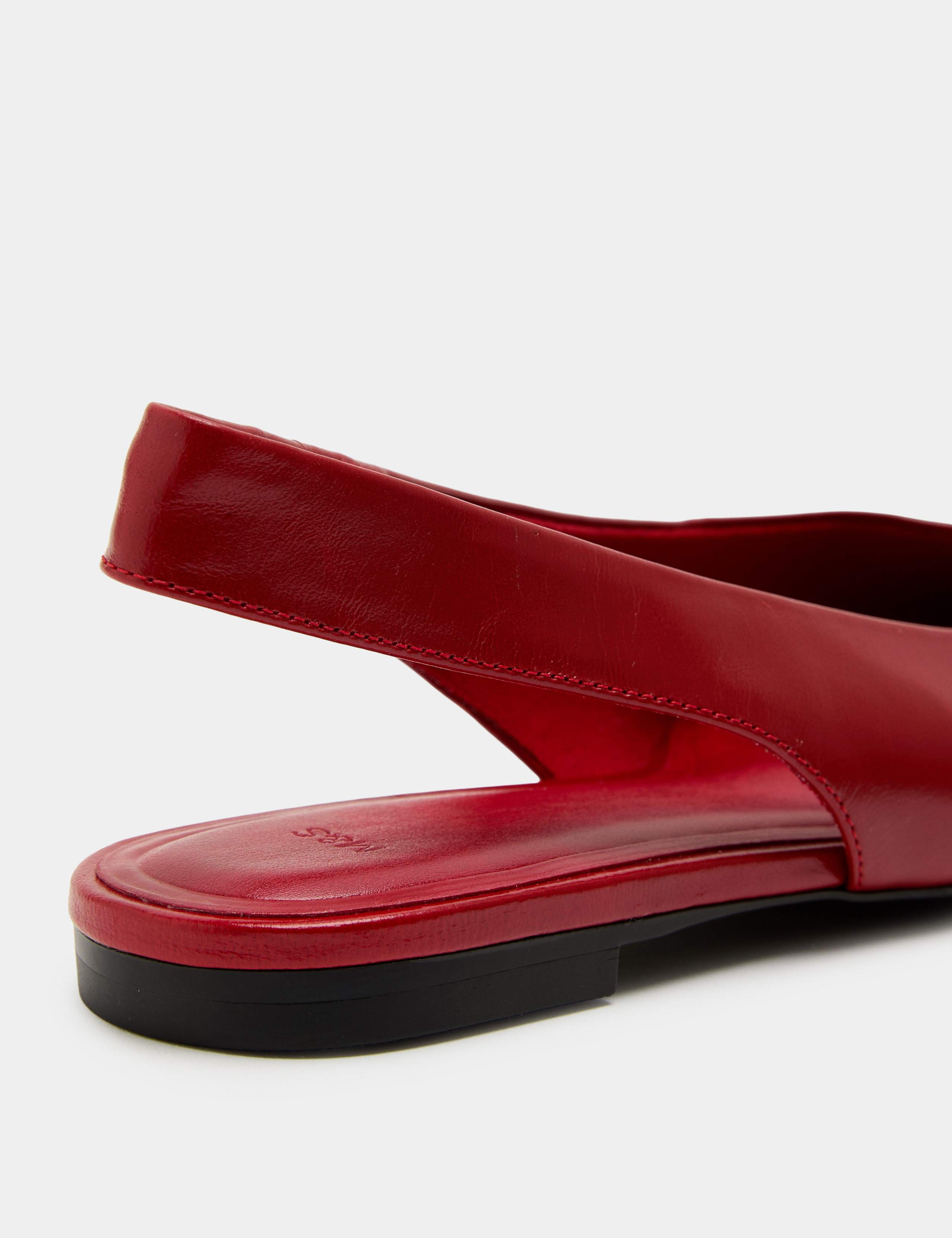 Leather Patent Flat Chisel Toe Slingback Soes 3 of 3