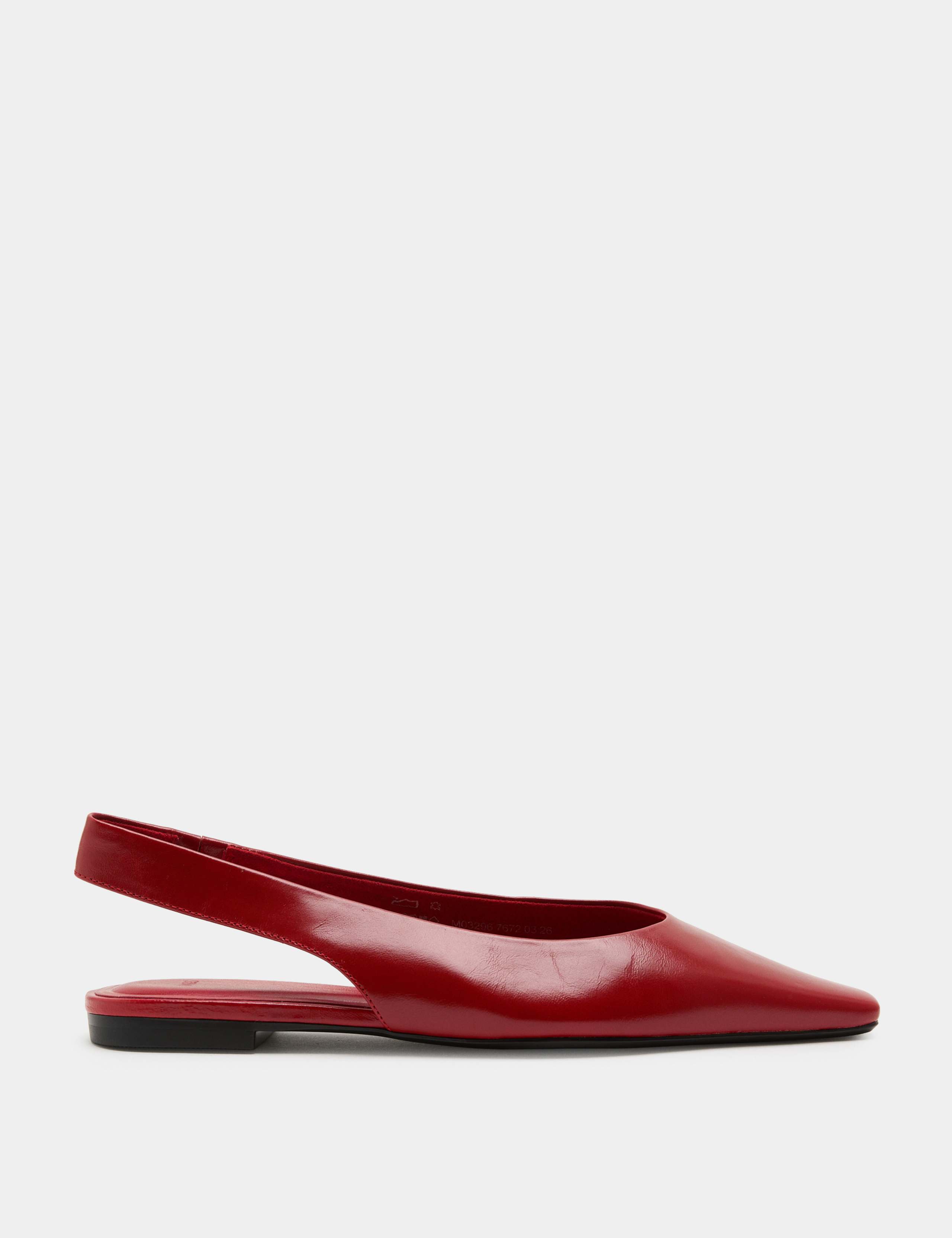 Leather Patent Flat Chisel Toe Slingback Soes 2 of 3