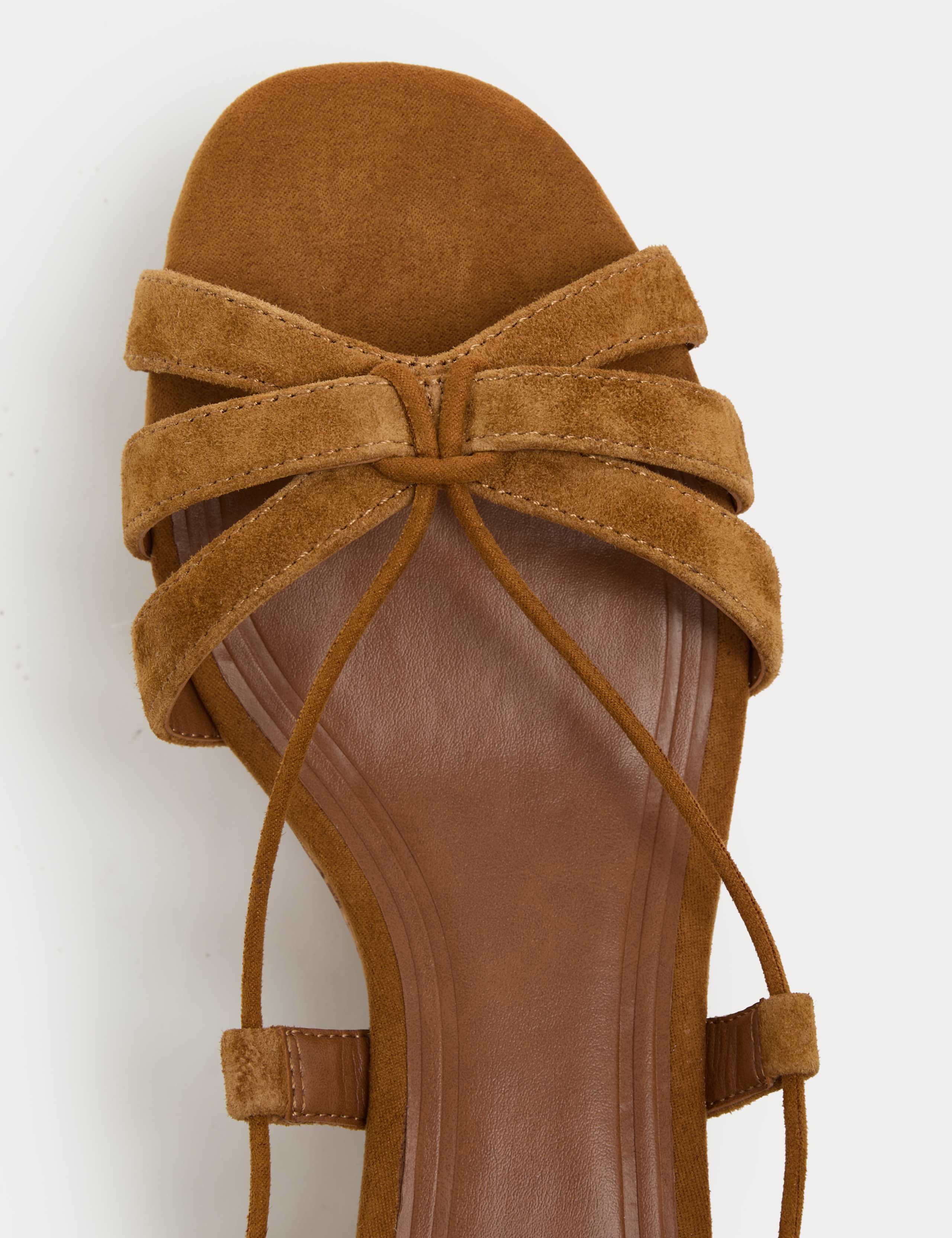 Suede Ankle Tie Wedge Flatform Sandals 3 of 3