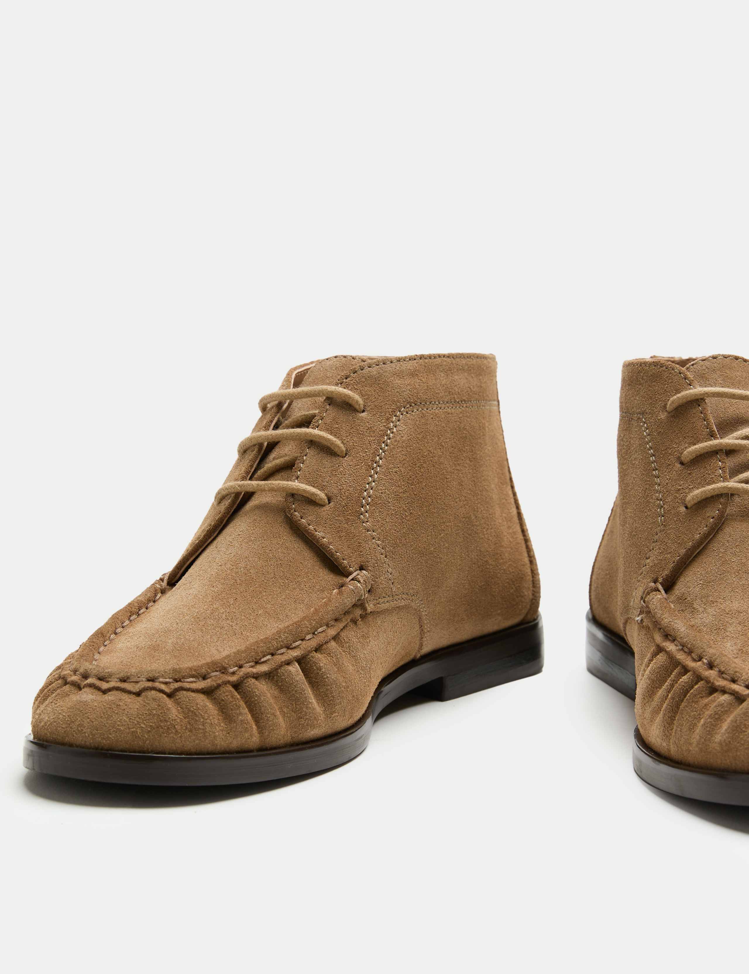 Suede Ruched Lace Up Boots 1 of 3