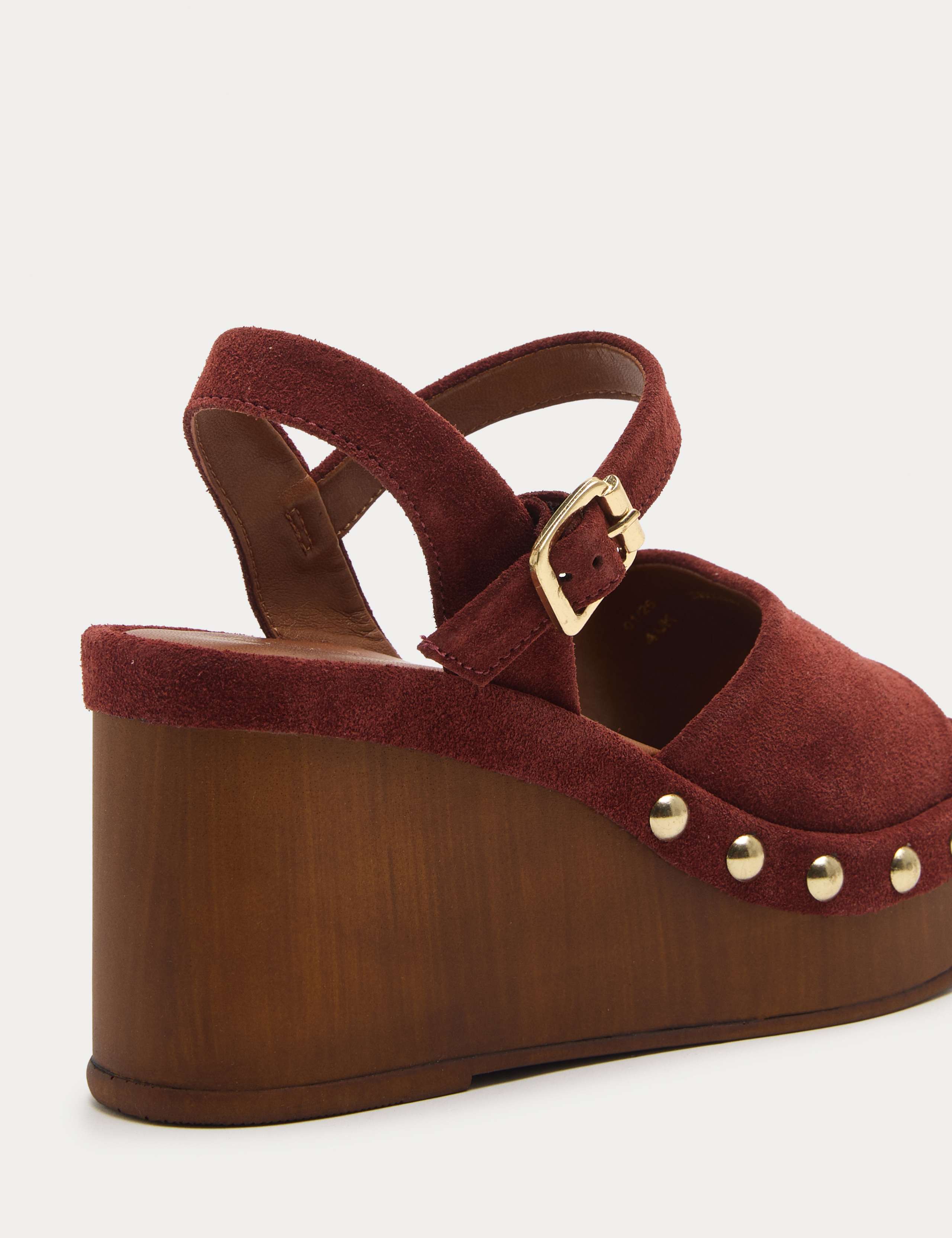 Suede Studded Wedge Open Toe Clog 3 of 3