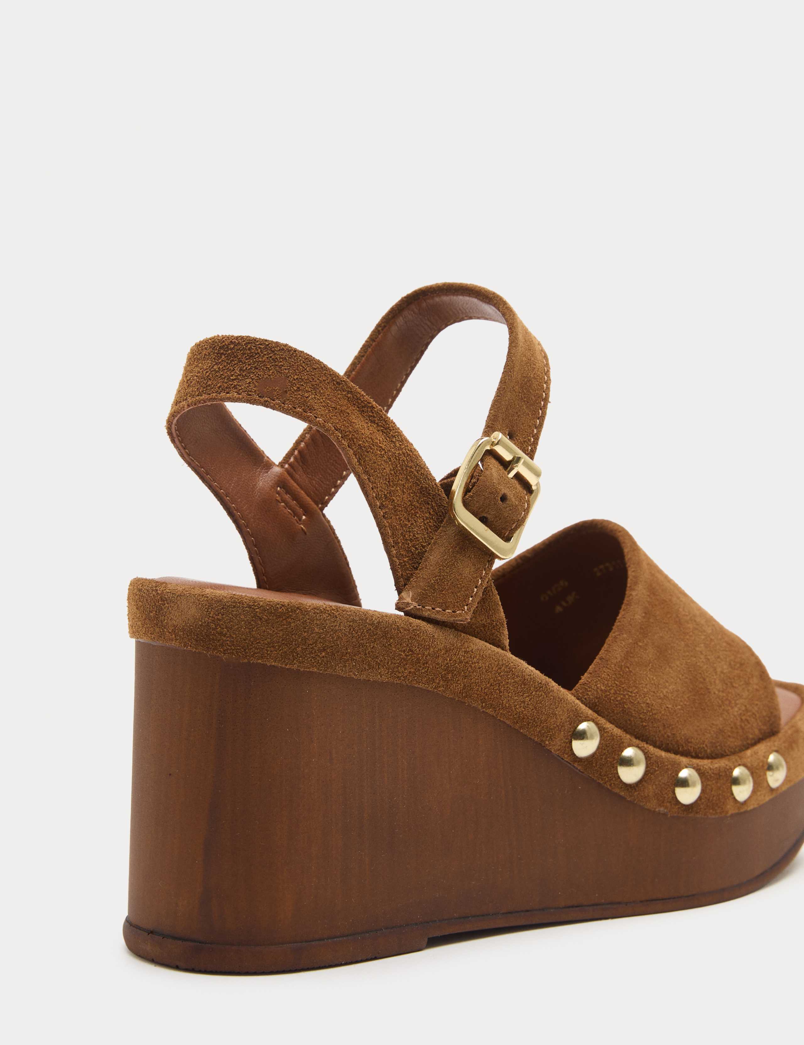 Suede Studded Wedge Open Toe Clog 3 of 3