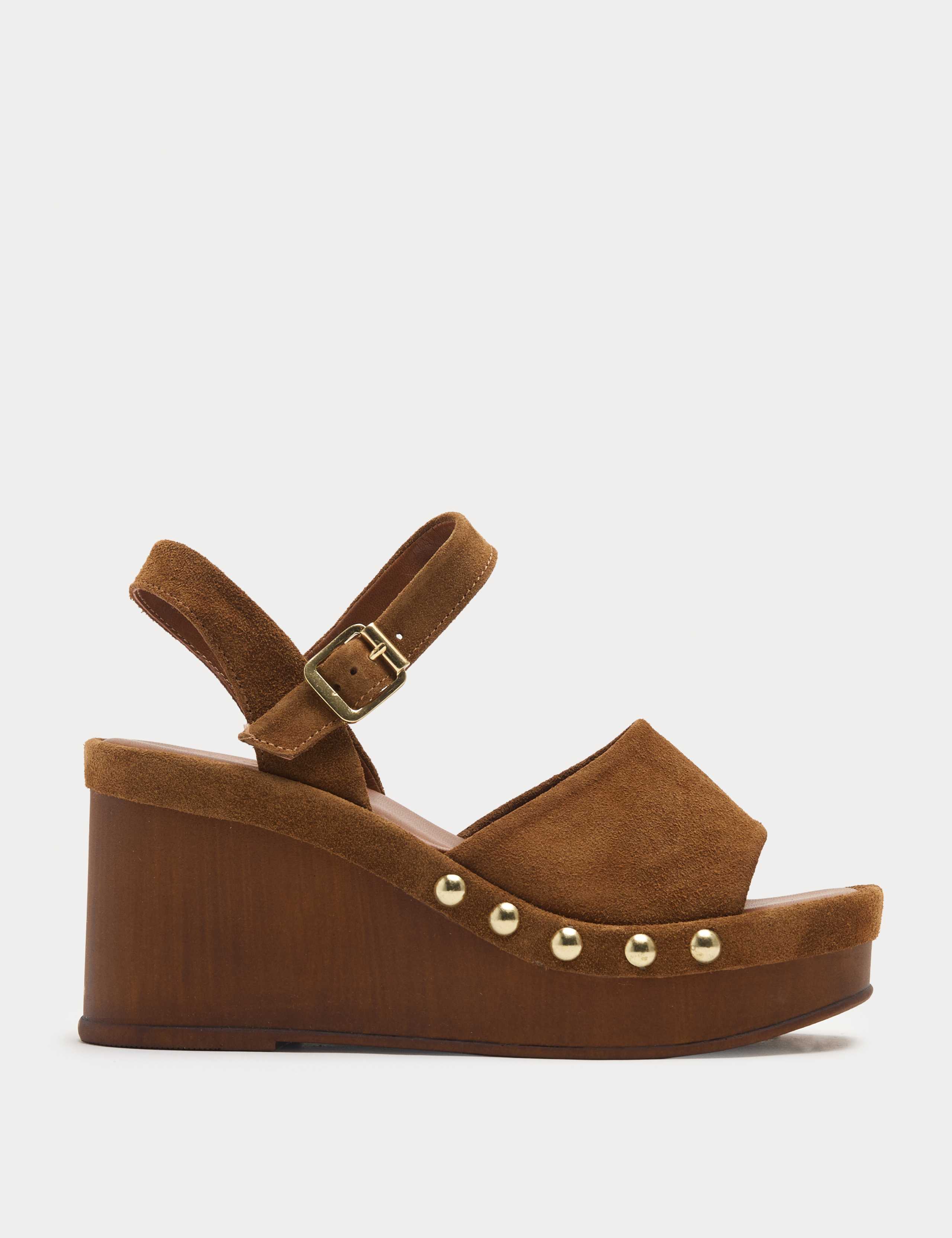 Suede Studded Wedge Open Toe Clog 2 of 3
