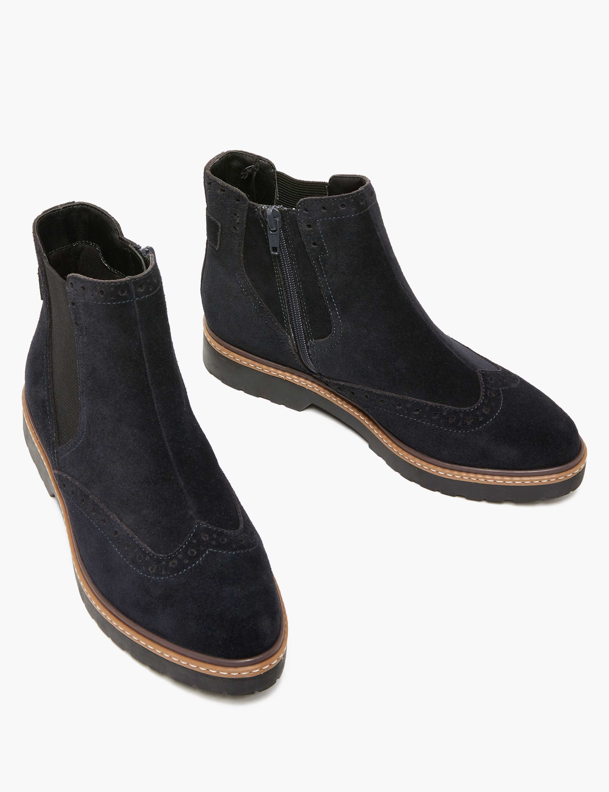 Suede Brogue Chelsea Ankle Boots 3 of 5