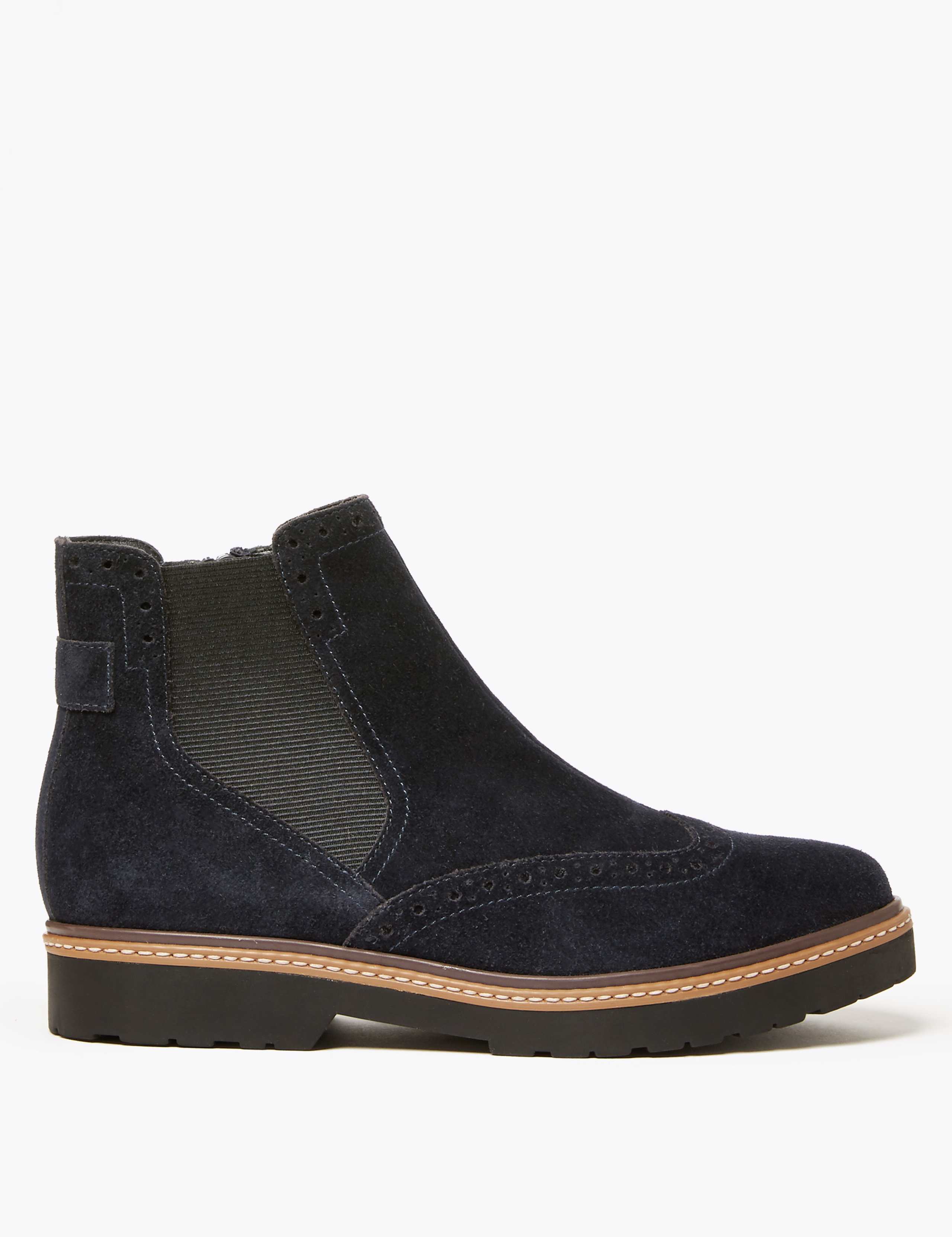 Suede Brogue Chelsea Ankle Boots 2 of 5