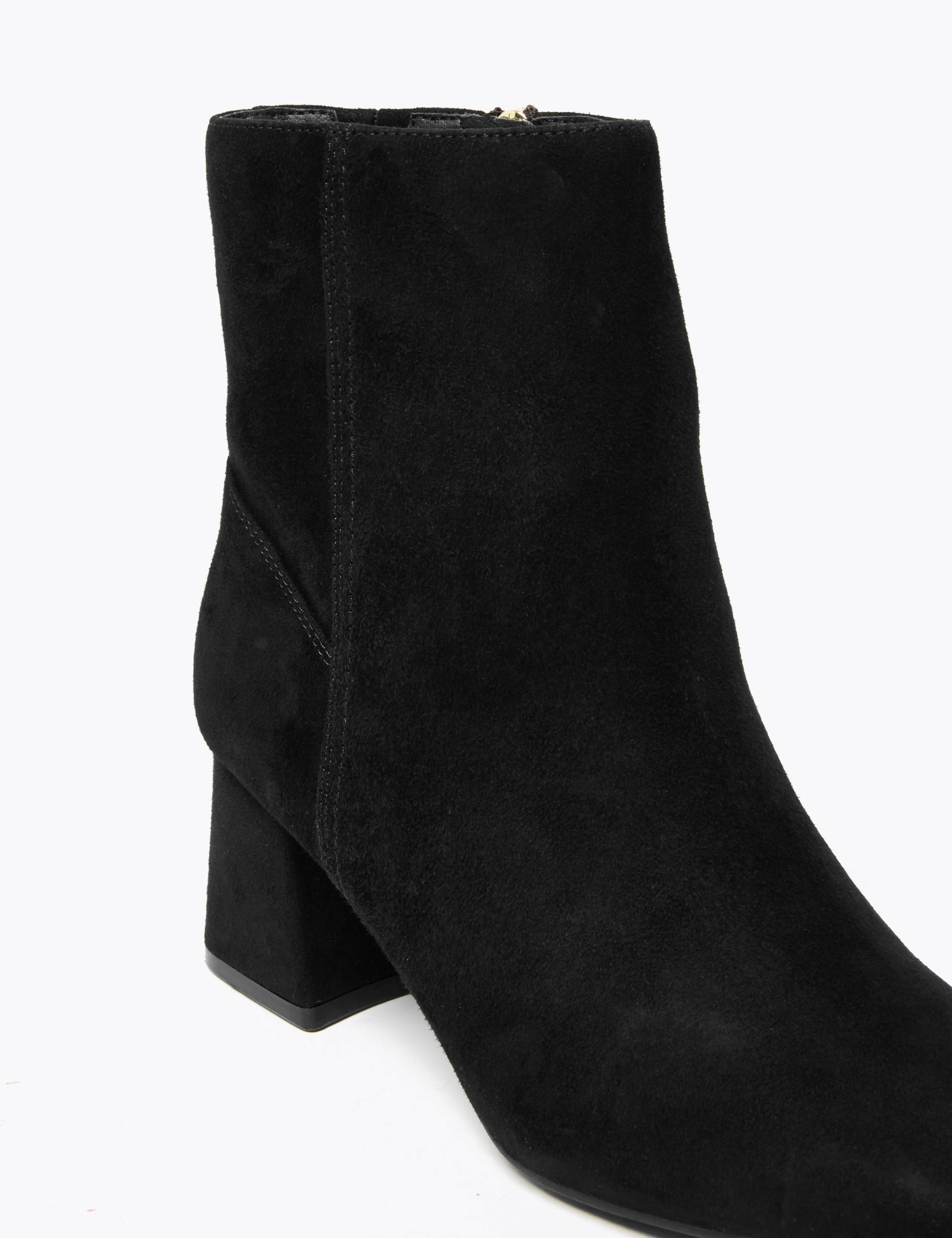 Leather Flared Heel Ankle Boots 4 of 5