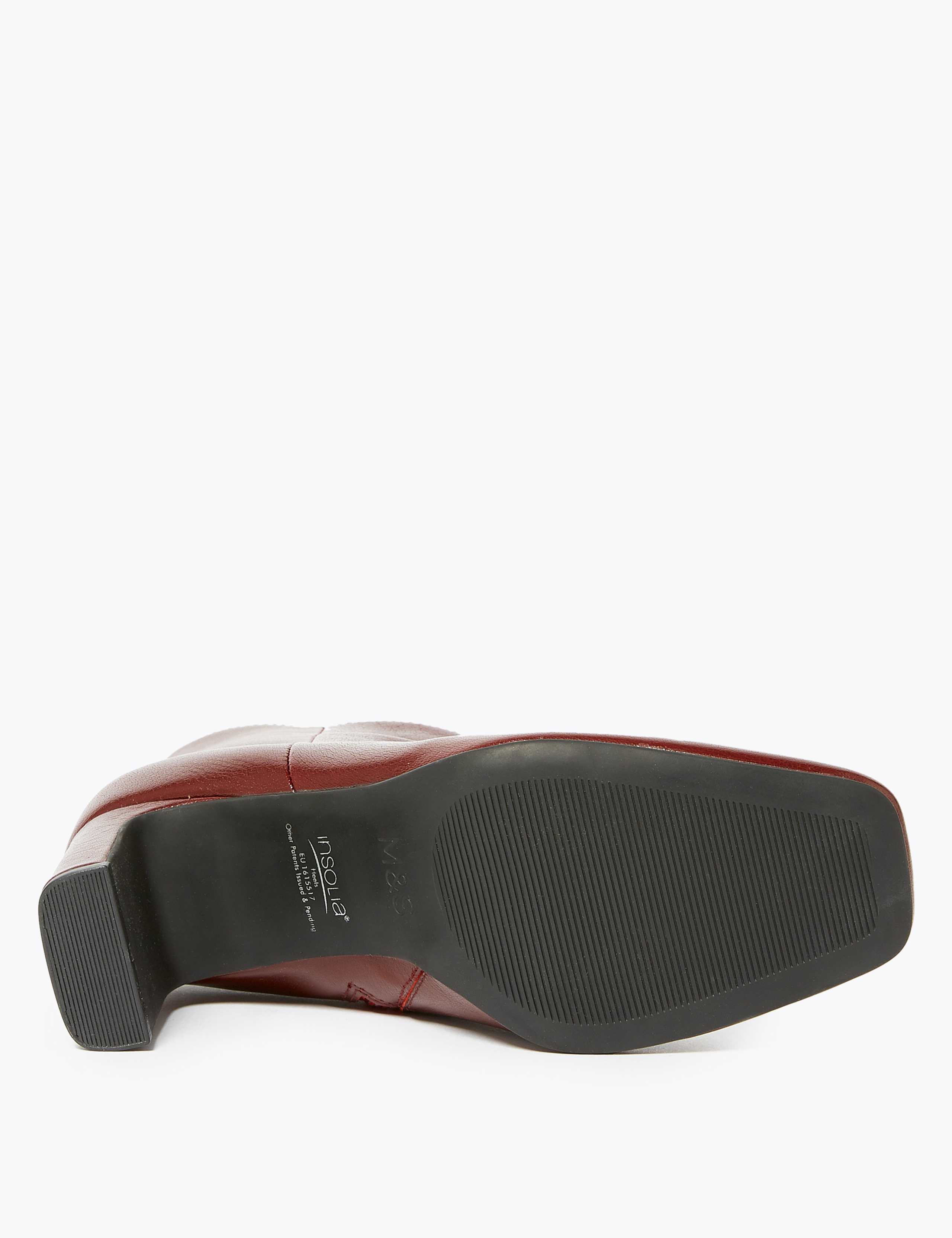 Leather Block Heel Square Toe Ankle Boots 3 of 3