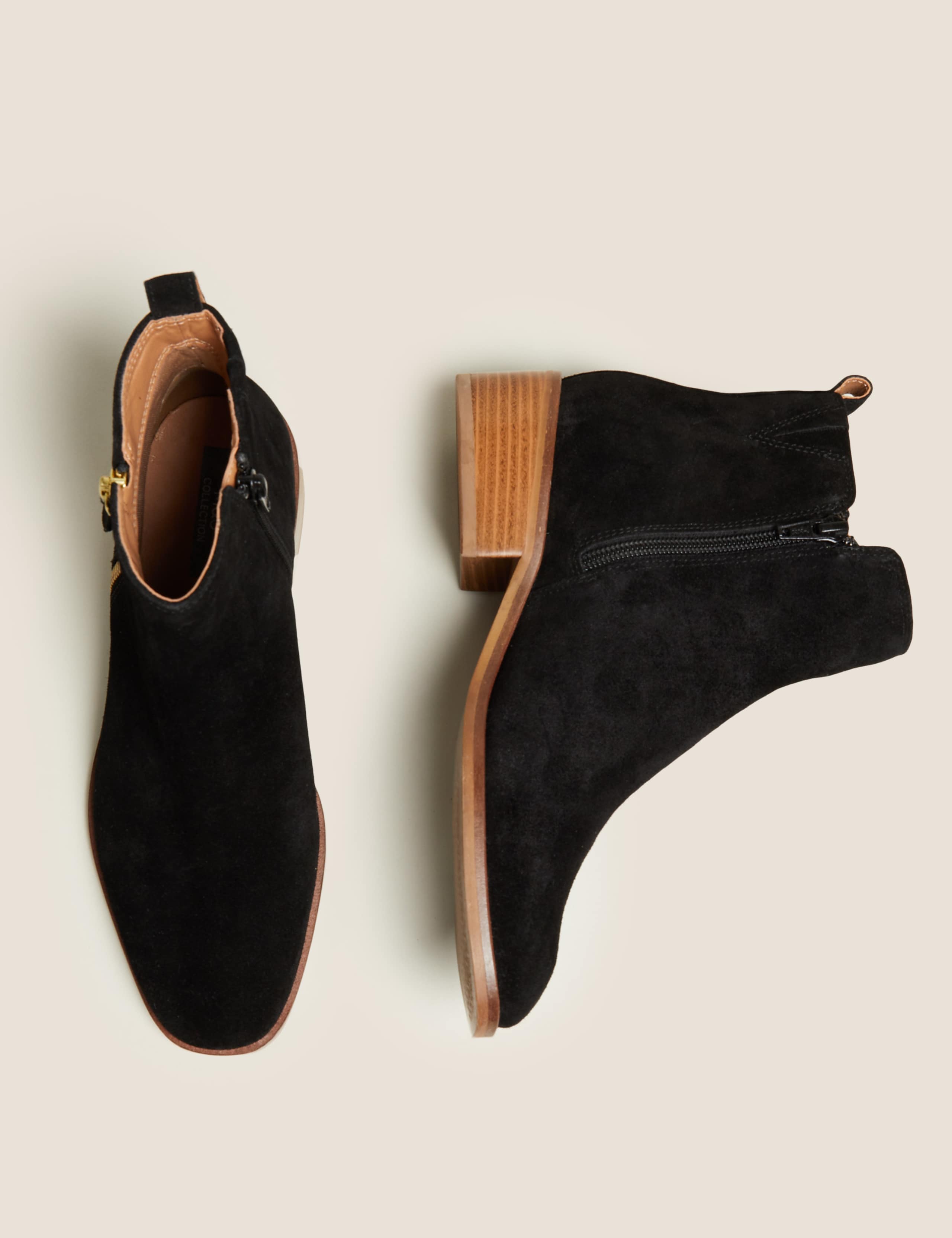Suede Flat Square Toe Ankle Boots 3 of 6