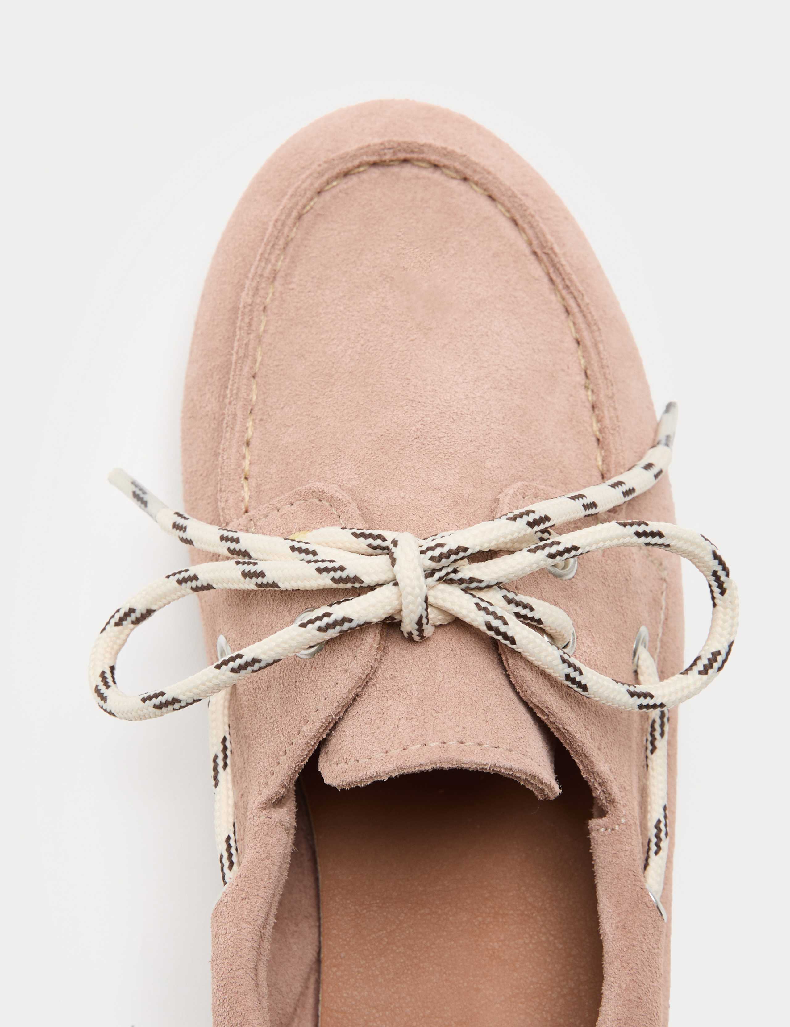 Suede Contrast Slip On Flat Boat Shoes 3 of 3
