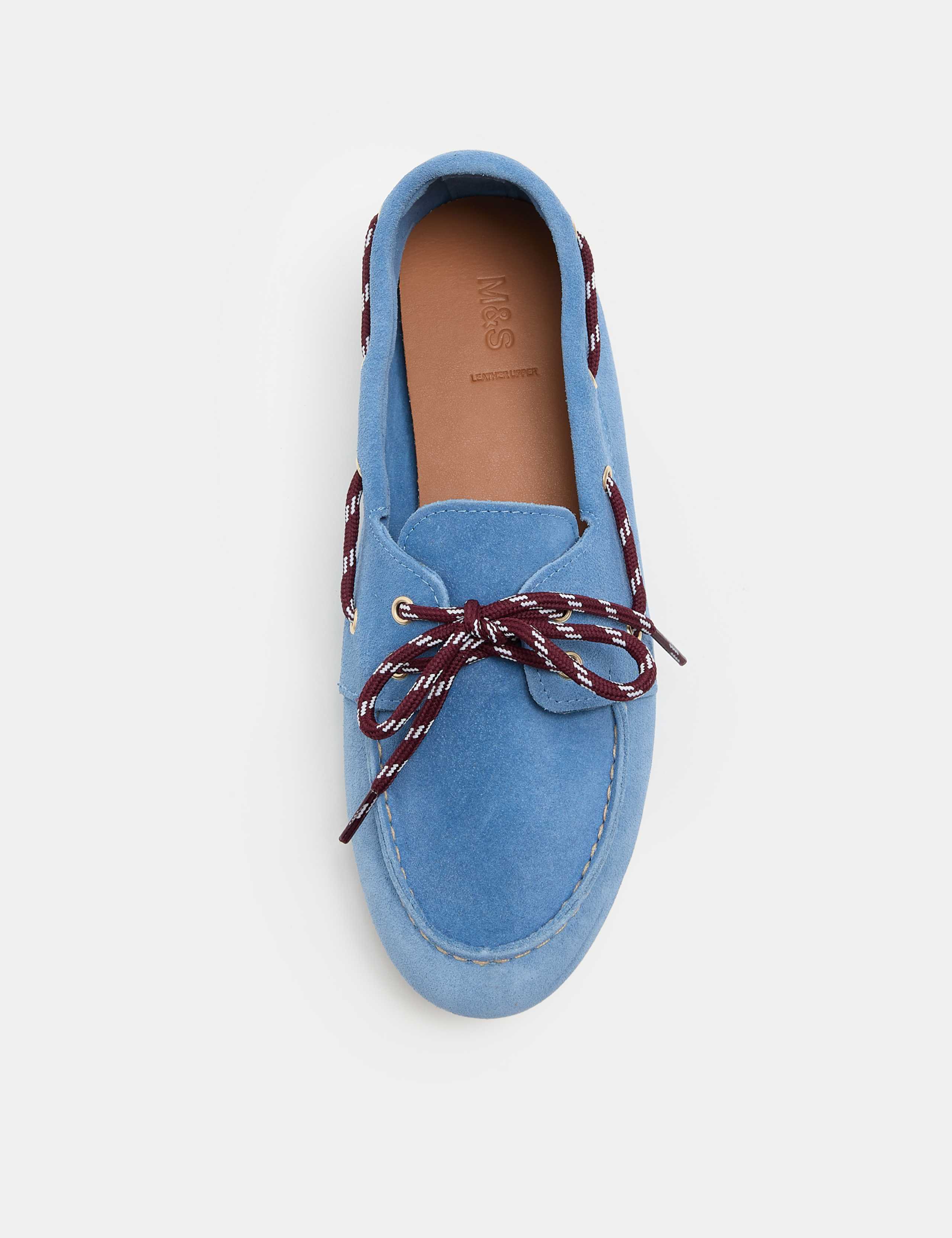 Suede Contrast Slip On Flat Boat Shoes 2 of 3