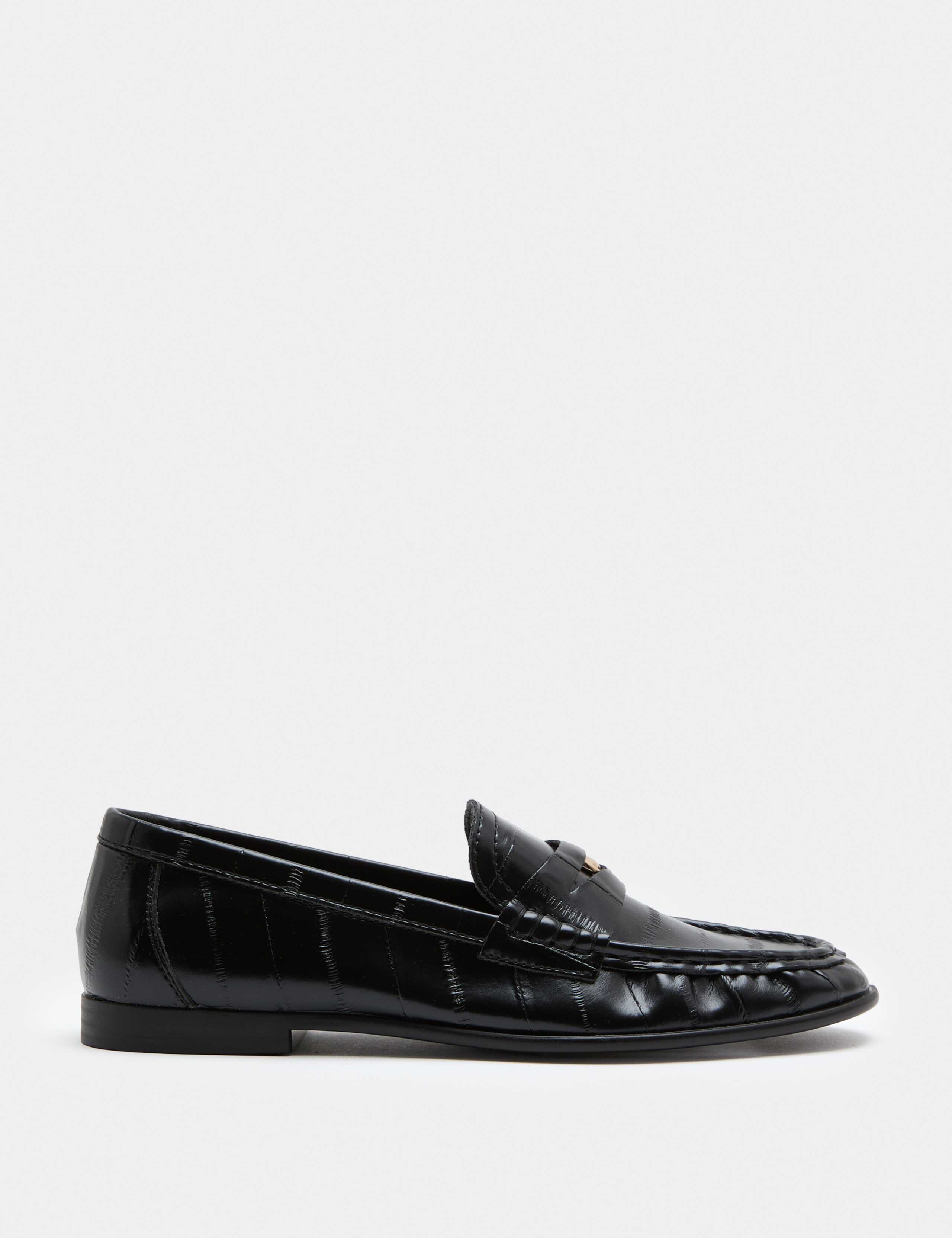 Textured Penny Flat Loafers 2 of 3