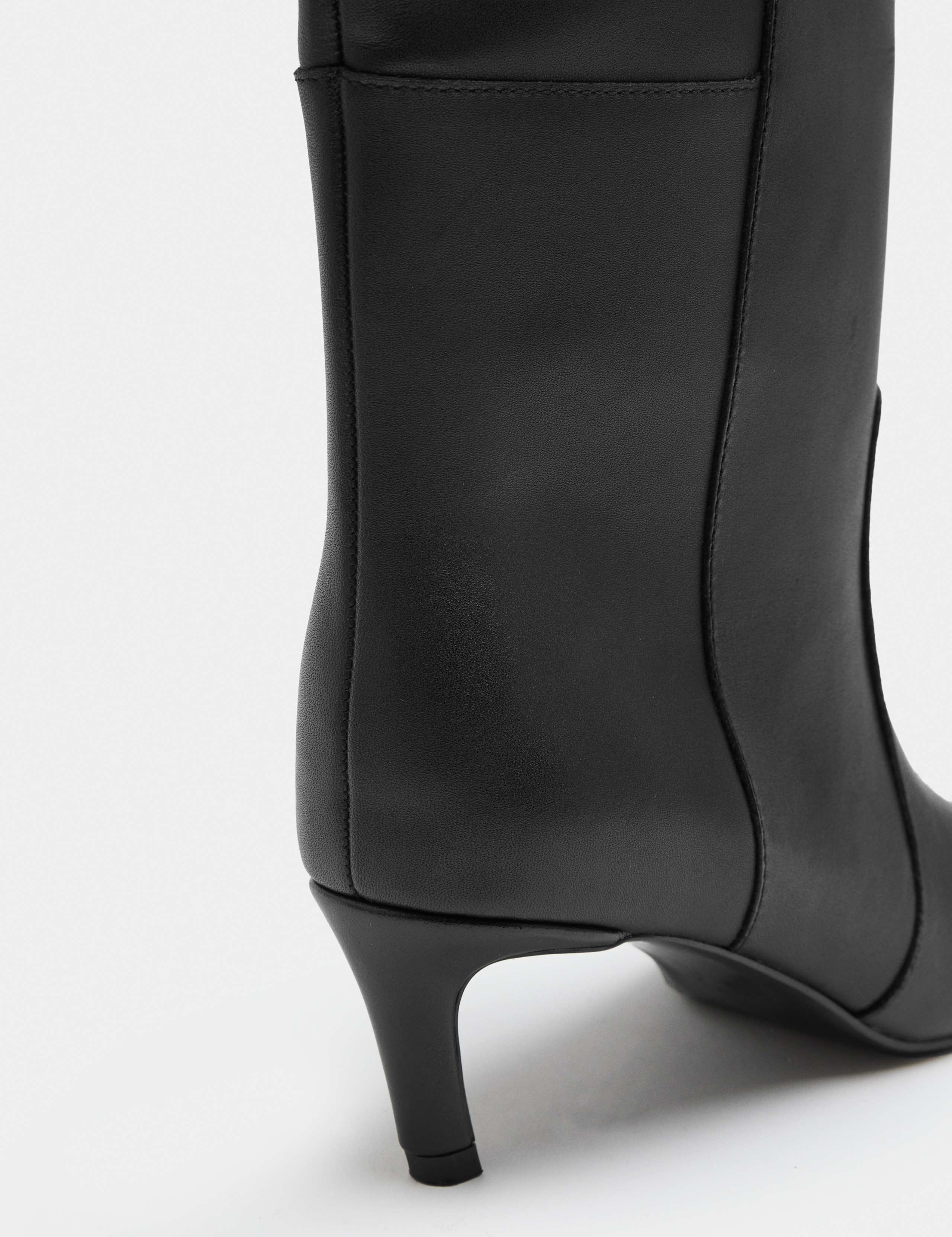 Leather Kitten Heel Knee High Boots 3 of 3