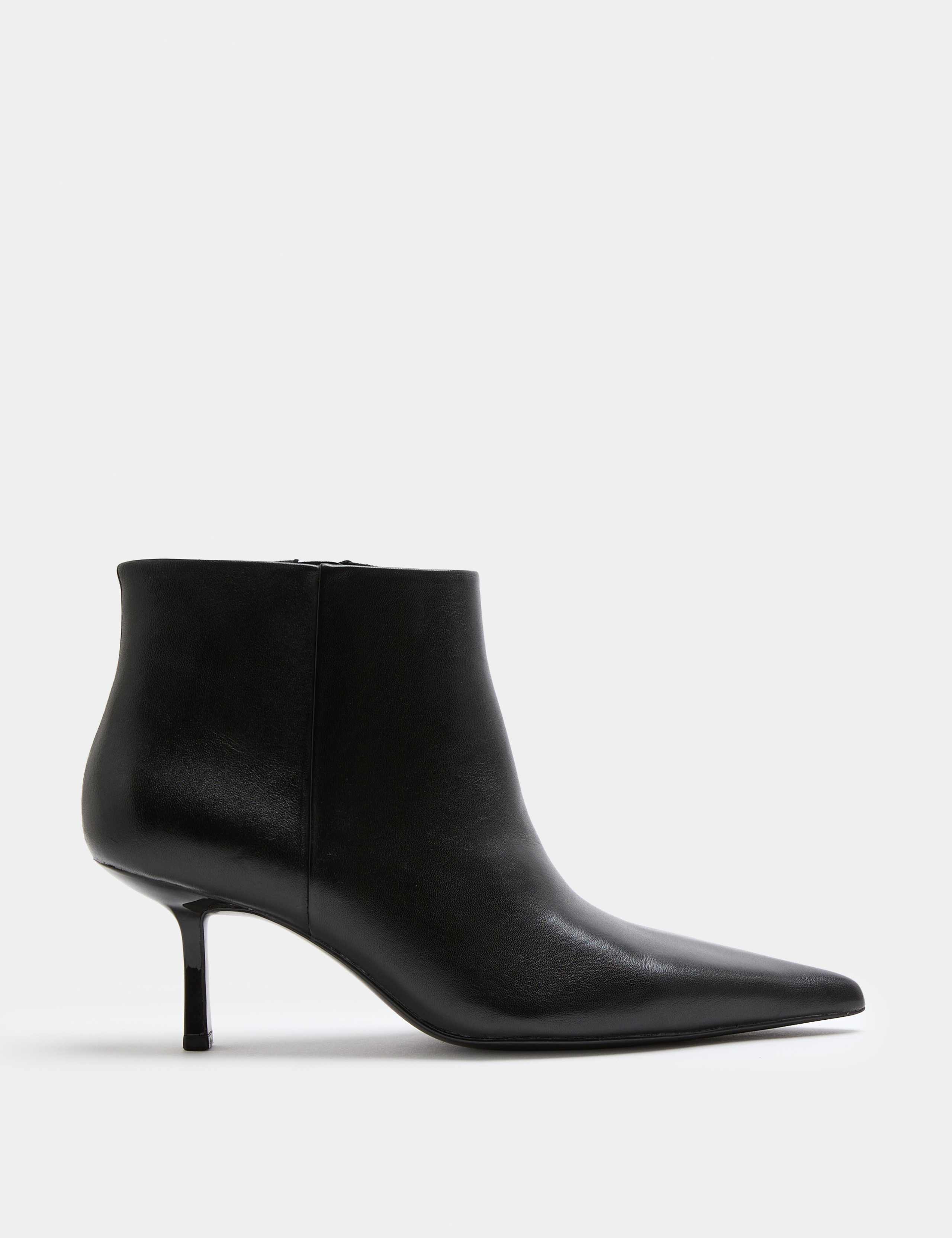 Leather Stiletto Heel Pointed Ankle Boots 2 of 3